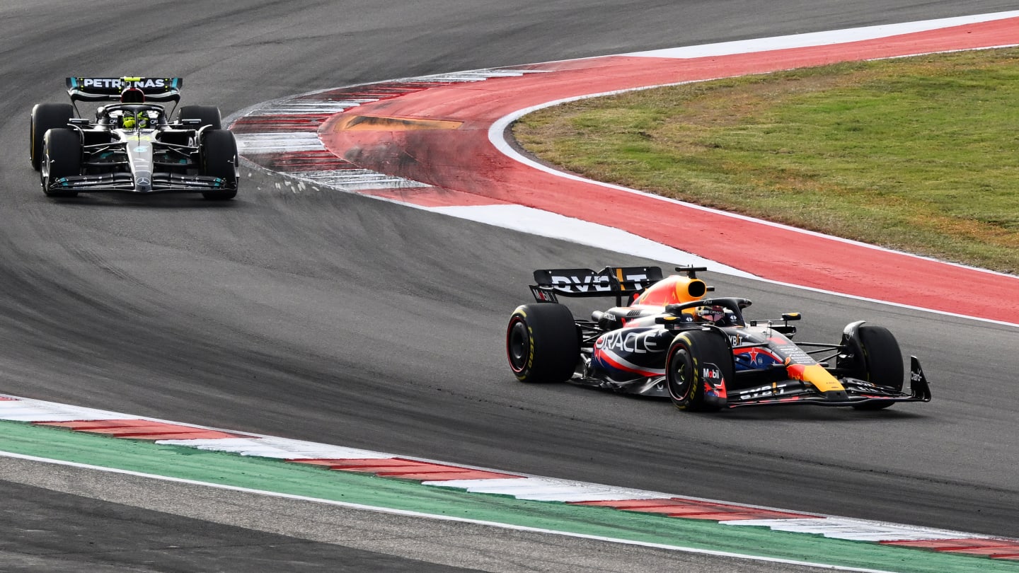AUSTIN, TEXAS - OCTOBER 21: Max Verstappen of the Netherlands driving the (1) Oracle Red Bull