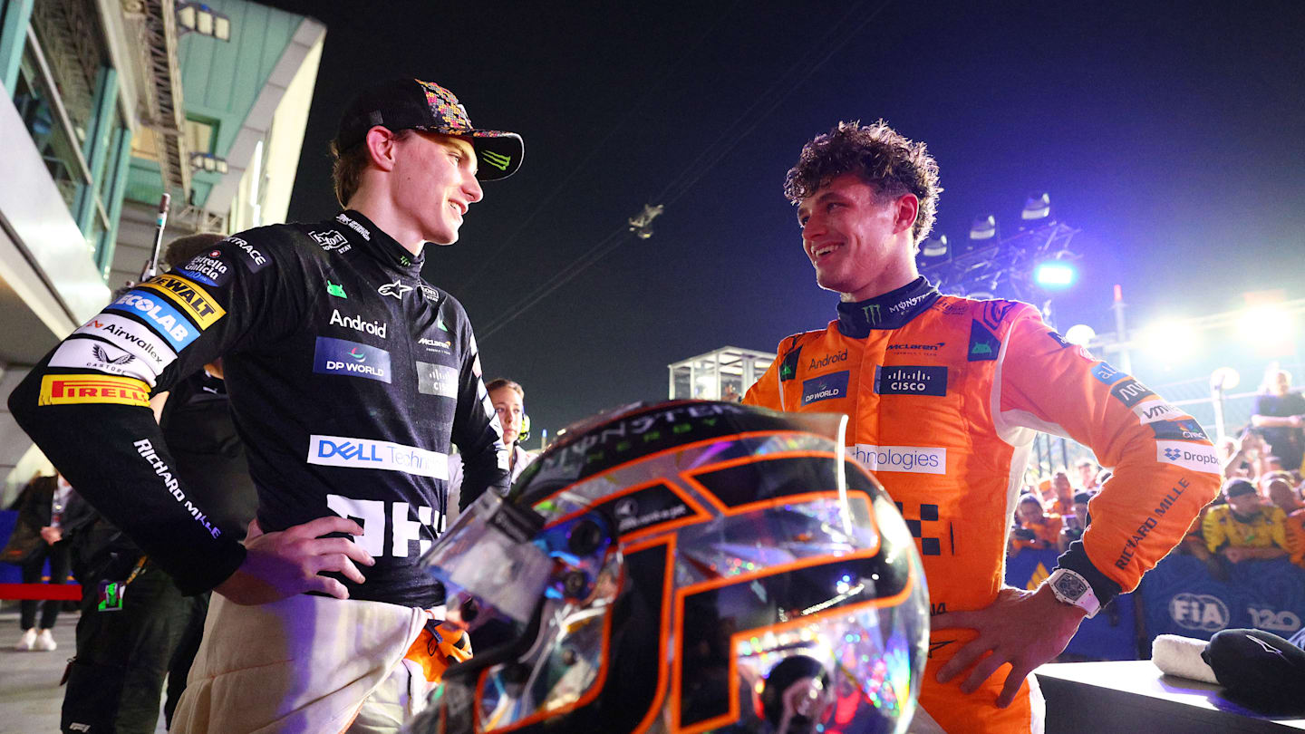 SINGAPORE, SINGAPORE - SEPTEMBER 22: Race winner Lando Norris of Great Britain and McLaren and