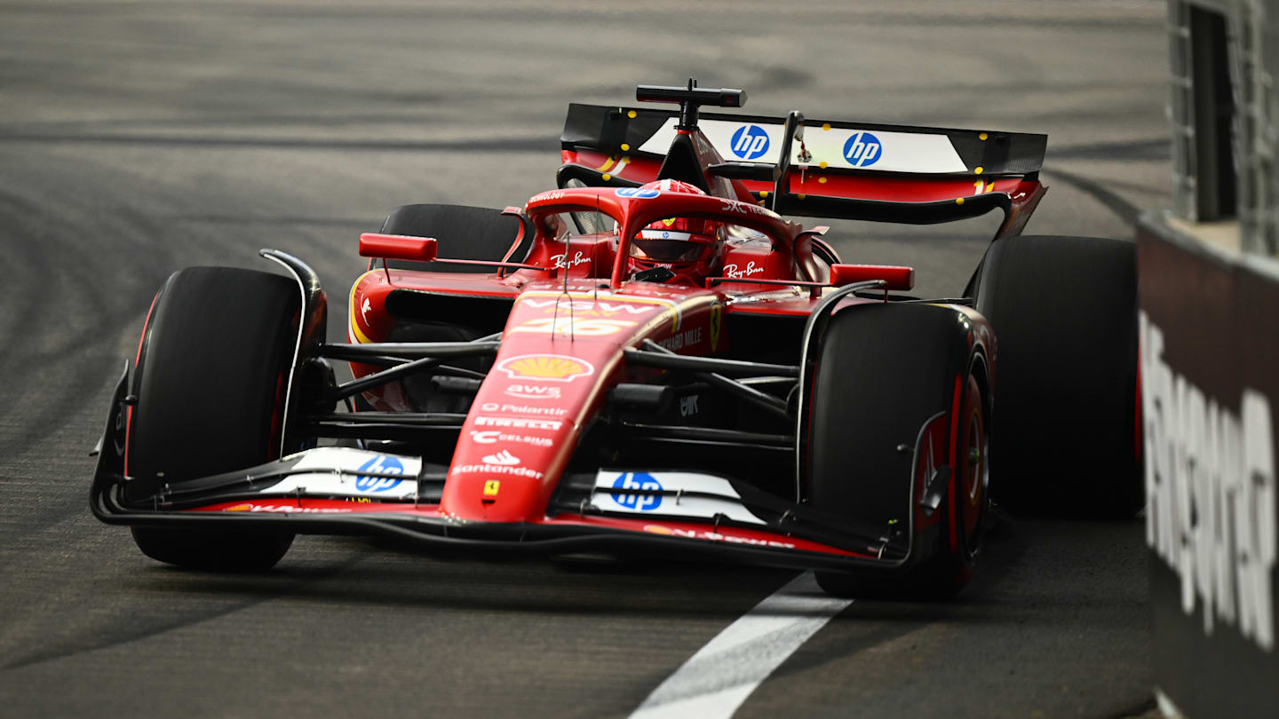 SINGAPORE, SINGAPORE - SEPTEMBER 20: Charles Leclerc of Monaco driving the (16) Ferrari SF-24 on