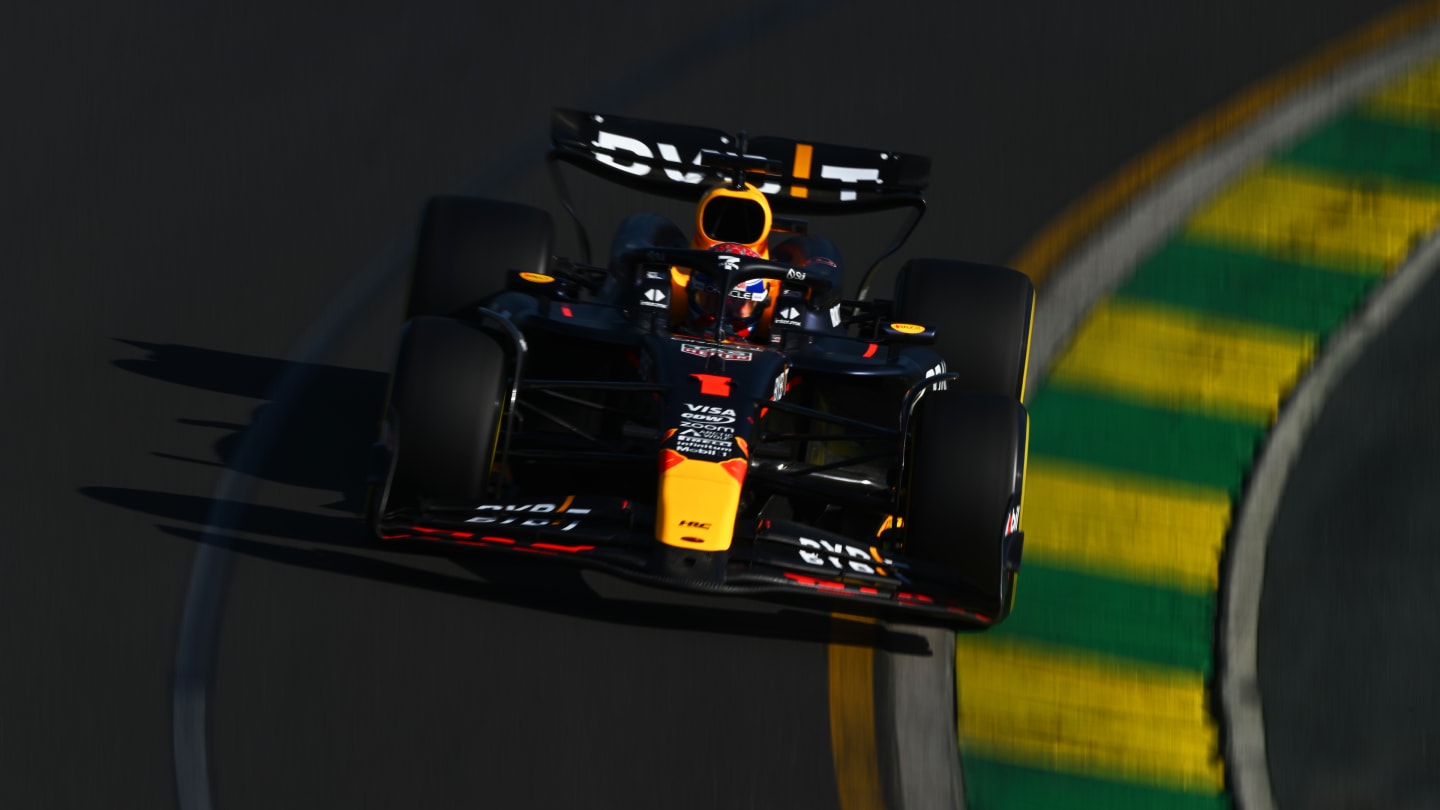MELBOURNE, AUSTRALIA - MARCH 22: Max Verstappen of the Netherlands driving the (1) Oracle Red Bull