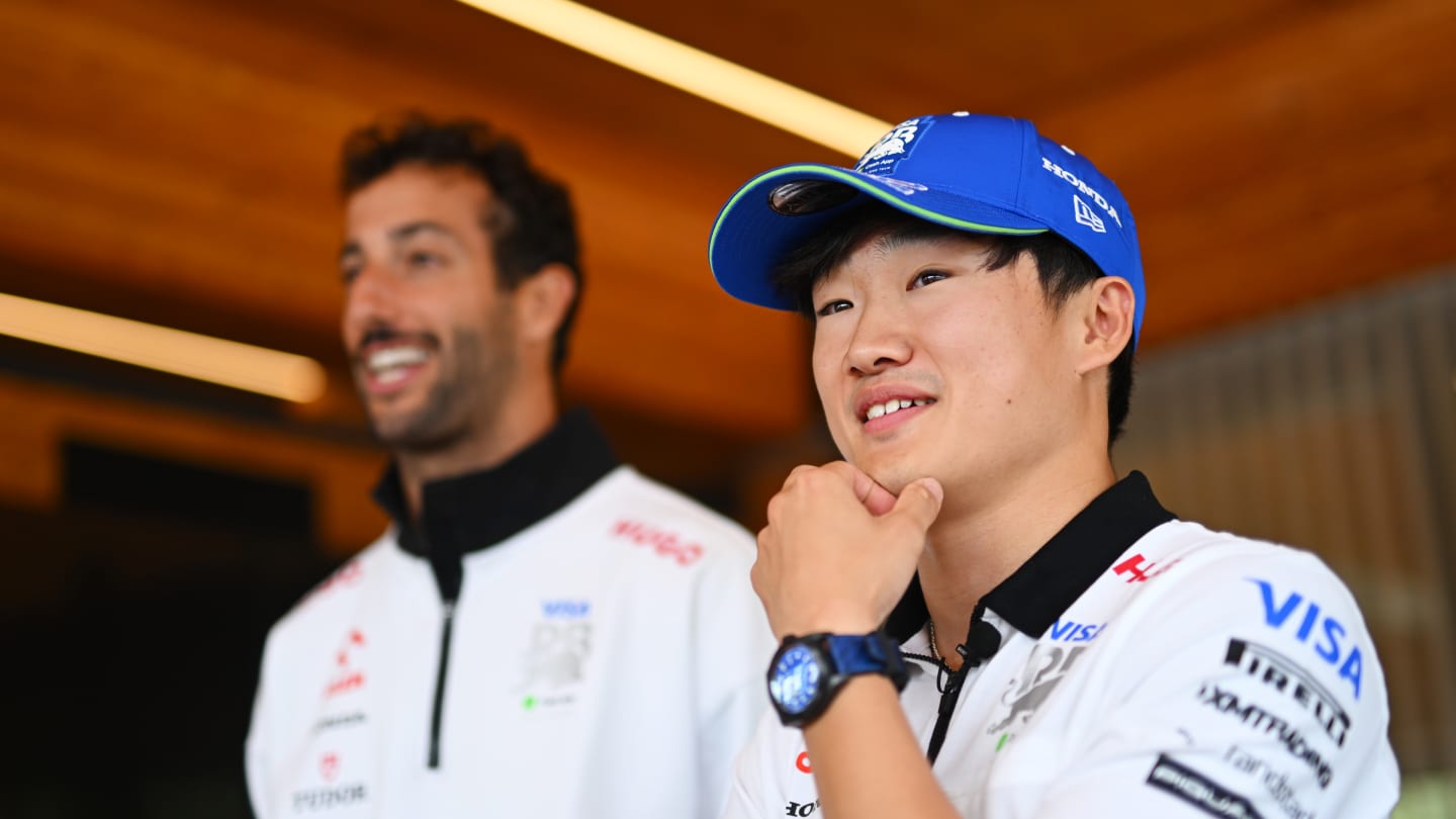 SPIELBERG, AUSTRIA - JUNE 27: Yuki Tsunoda of Japan and Visa Cash App RB and Daniel Ricciardo of