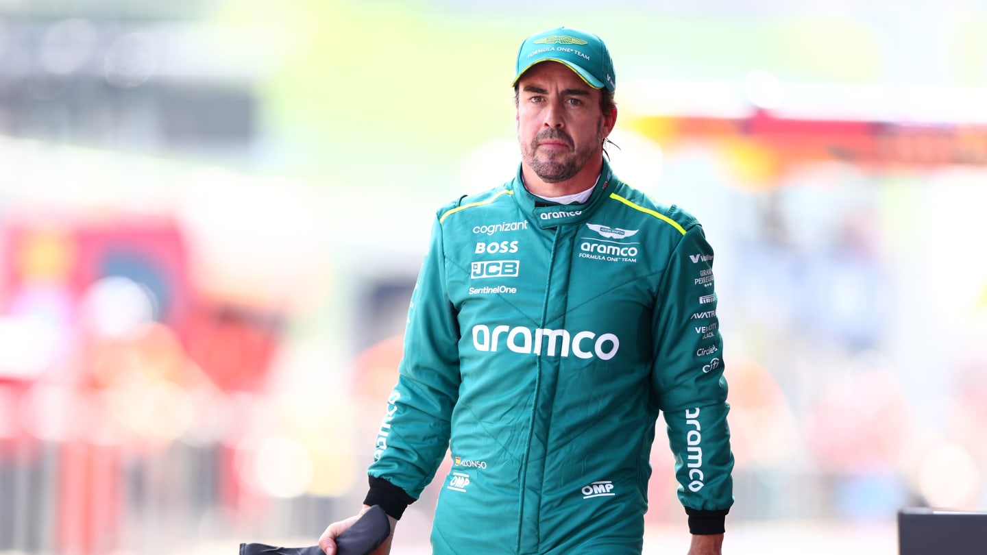 SPIELBERG, AUSTRIA - JUNE 29: 15th placed qualifier Fernando Alonso of Spain and Aston Martin F1