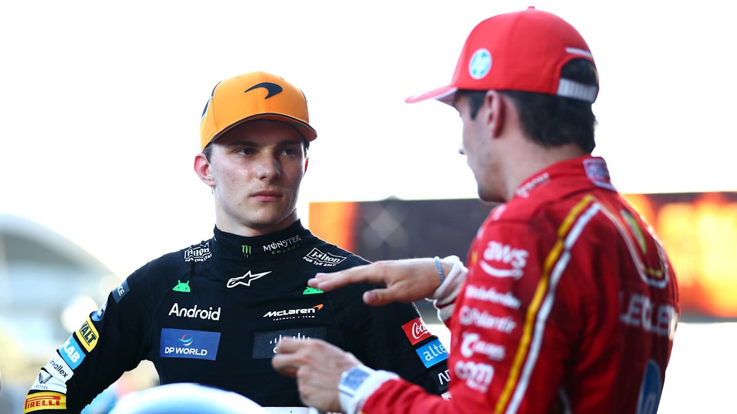 BAKU, AZERBAIJAN - SEPTEMBER 15: Race winner Oscar Piastri of Australia and McLaren and Second