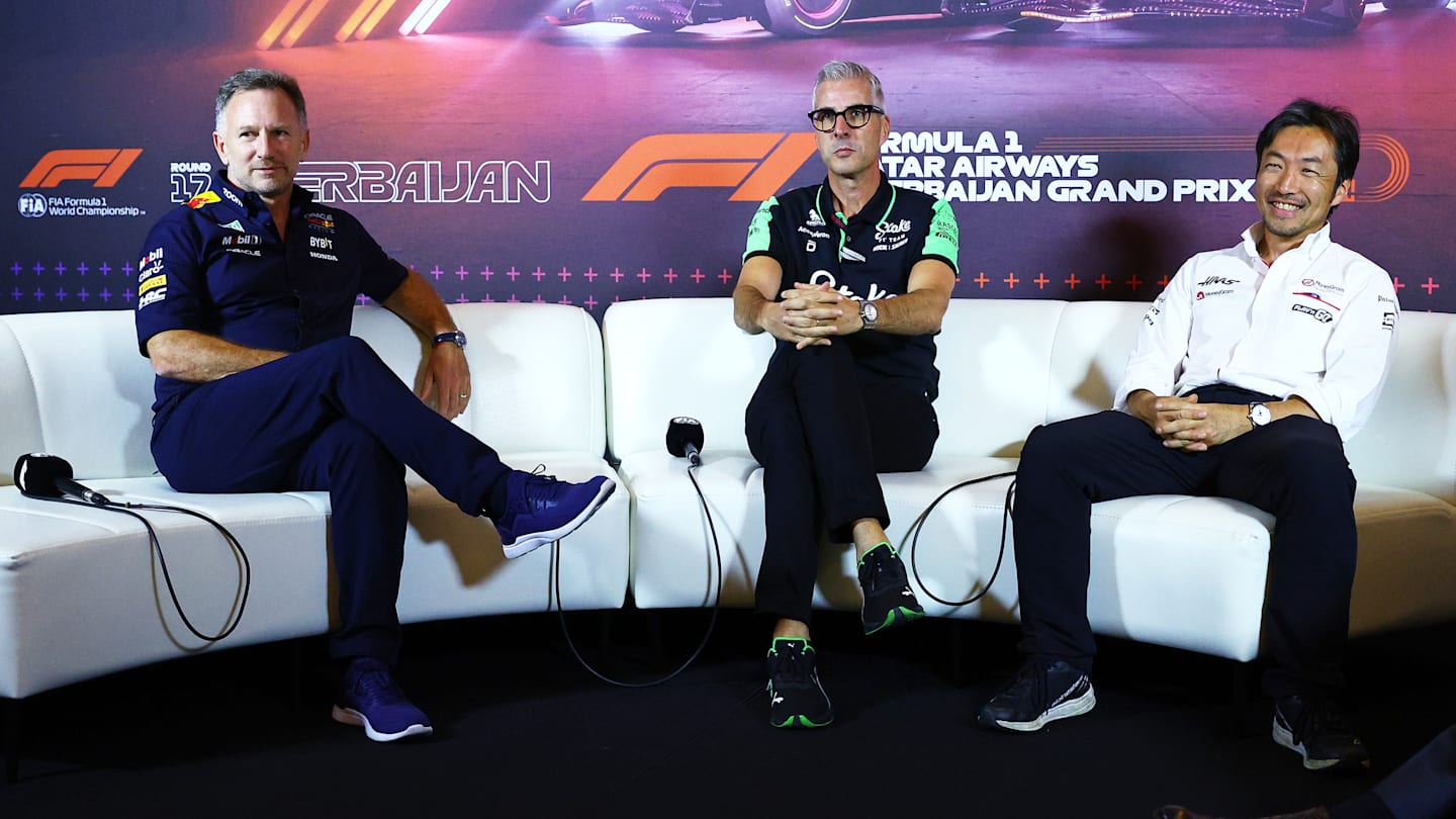 BAKU, AZERBAIJAN - SEPTEMBER 13: Oracle Red Bull Racing Team Principal Christian Horner, Alessandro