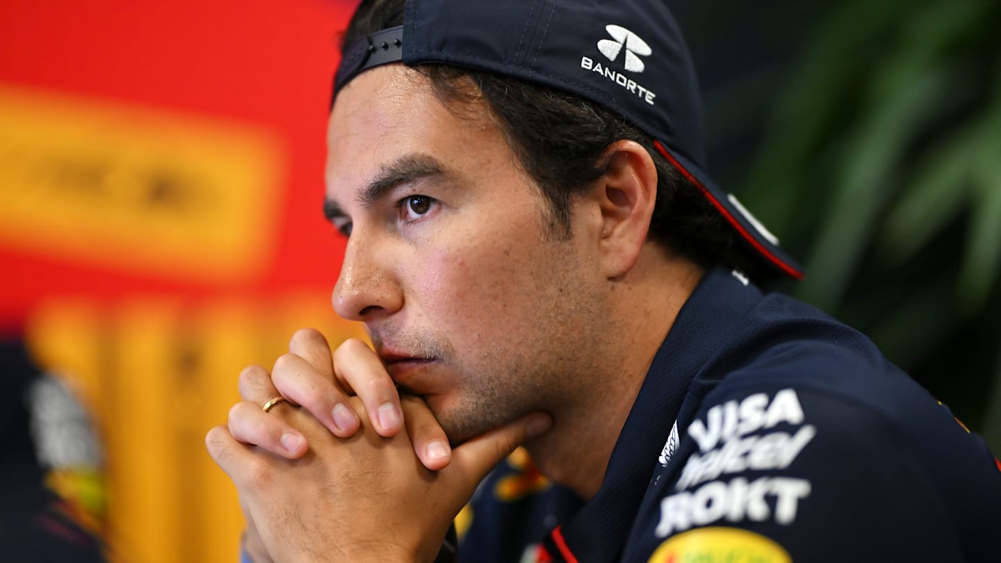 BAKU, AZERBAIJAN - SEPTEMBER 12: Sergio Perez of Mexico and Oracle Red Bull Racing looks on in the