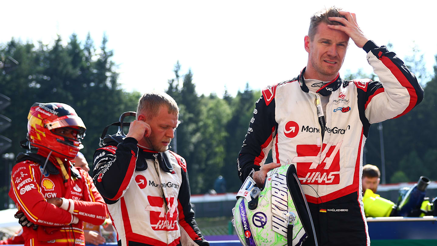 SPA, BELGIUM - JULY 28: 15th placed Kevin Magnussen of Denmark and Haas F1 and 19th placed Nico