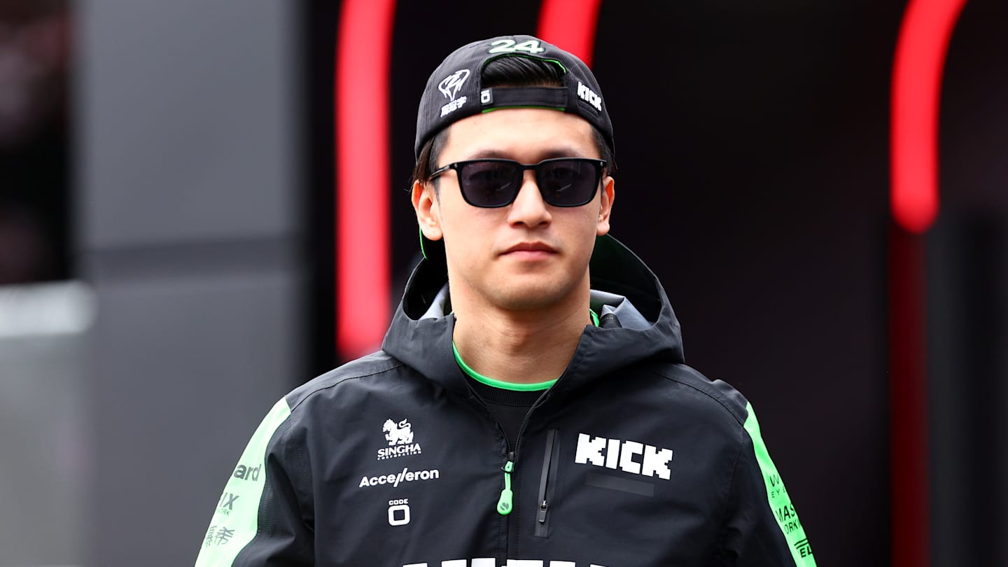 SPA, BELGIUM - JULY 27: Zhou Guanyu of China and Stake F1 Team Kick Sauber walks in the paddock