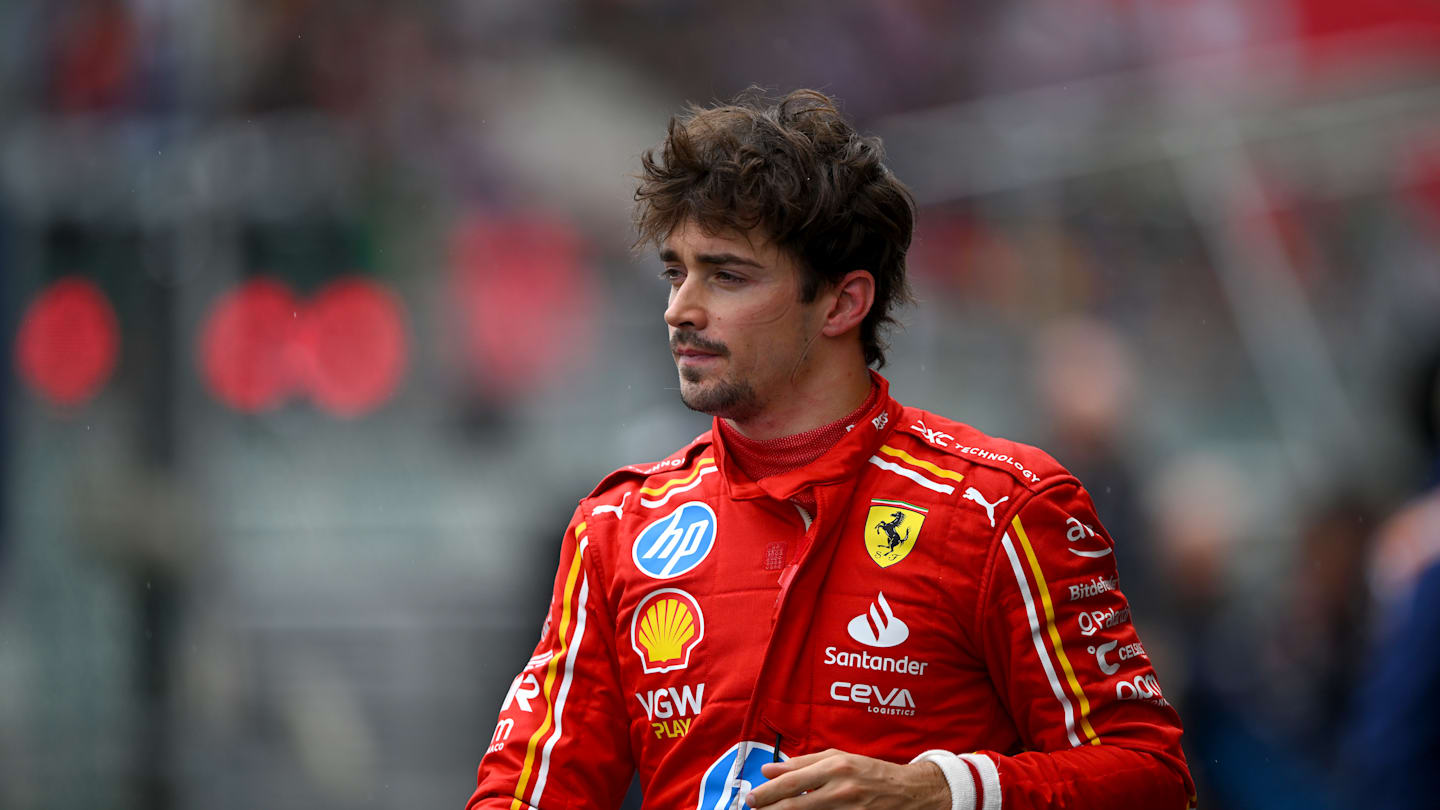 SPA, BELGIUM - JULY 27: Second placed qualifier Charles Leclerc of Monaco and Ferrari looks on in