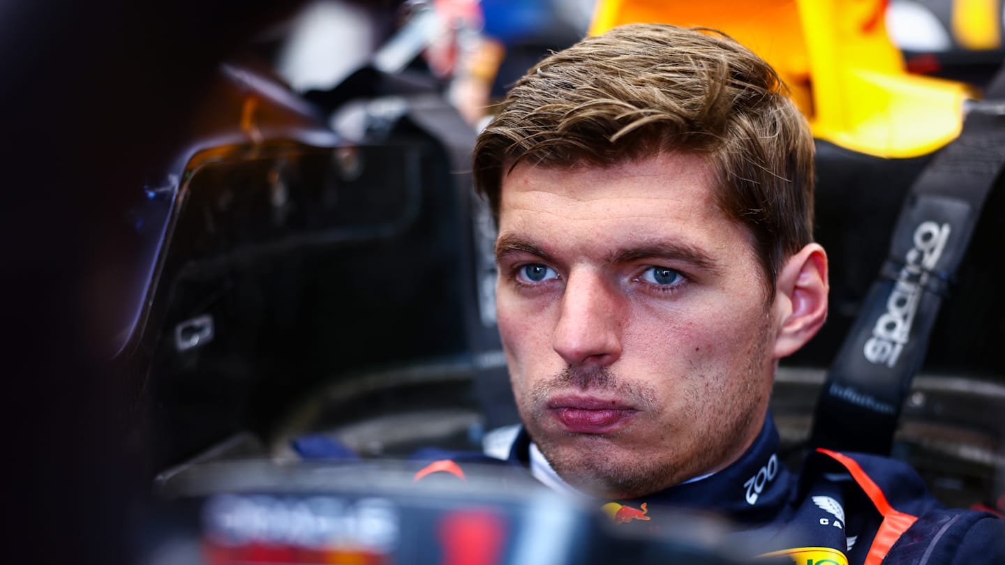 SAO PAULO, BRAZIL - OCTOBER 31: Max Verstappen of the Netherlands and Oracle Red Bull Racing has a