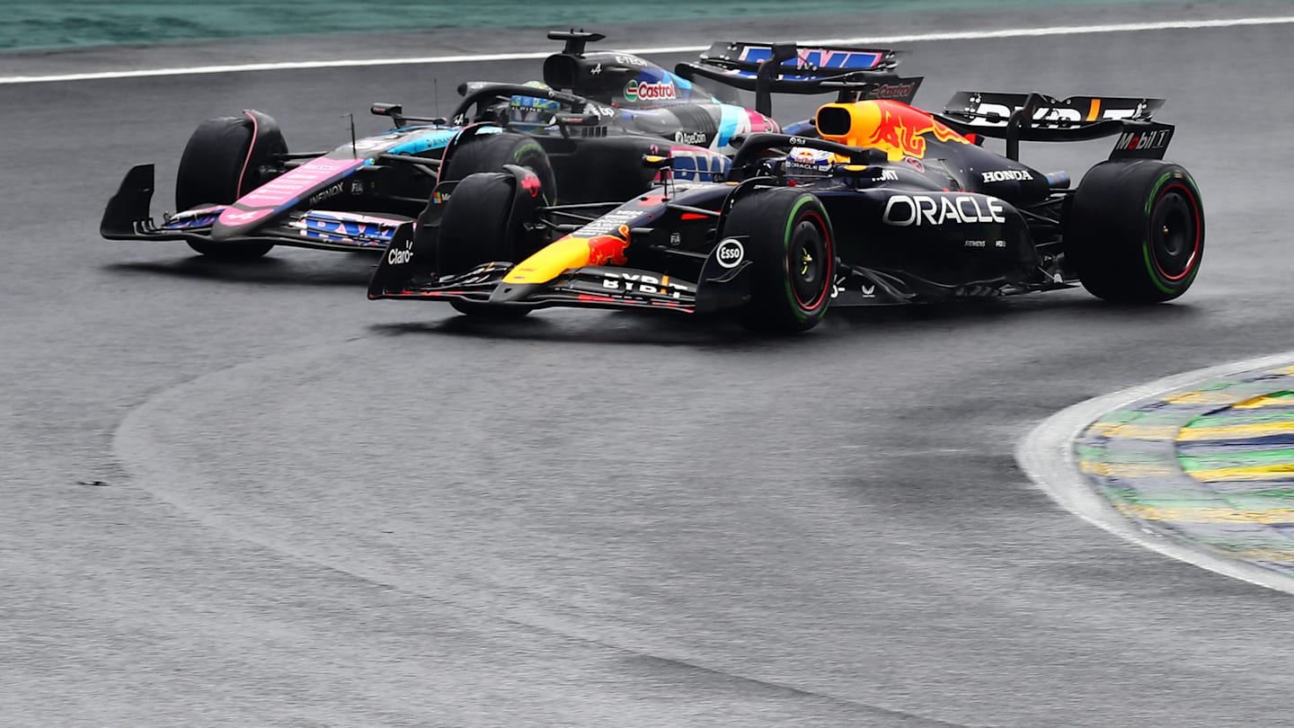 SAO PAULO, BRAZIL - NOVEMBER 03: Max Verstappen of the Netherlands driving the (1) Oracle Red Bull