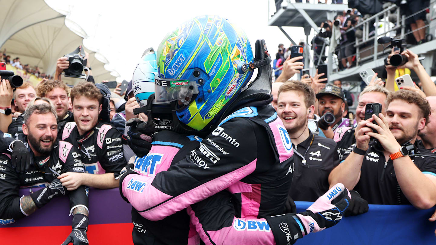 SAO PAULO, BRAZIL - NOVEMBER 03: Second placed Esteban Ocon of France and Alpine F1 and Third