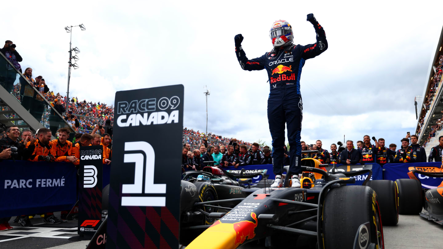 MONTREAL, QUEBEC - JUNE 09: Race winner Max Verstappen of the Netherlands and Oracle Red Bull