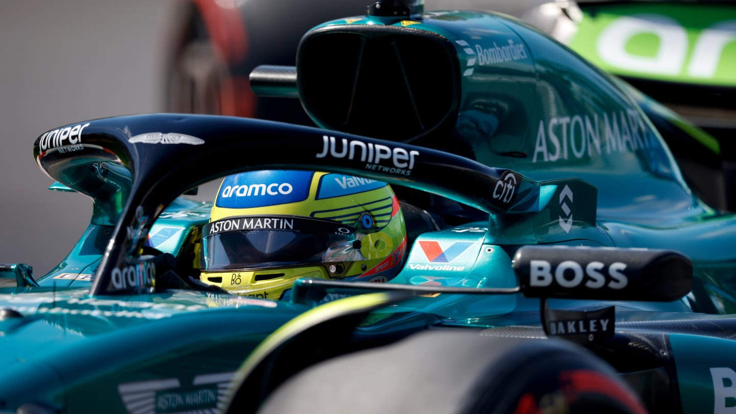 MONTREAL, QUEBEC - JUNE 07: Fernando Alonso of Spain driving the (14) Aston Martin AMR24 Mercedes