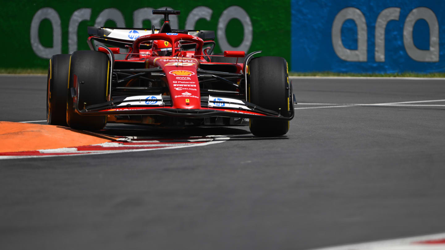 MONTREAL, QUEBEC - JUNE 08: Charles Leclerc of Monaco driving the (16) Ferrari SF-24 on track