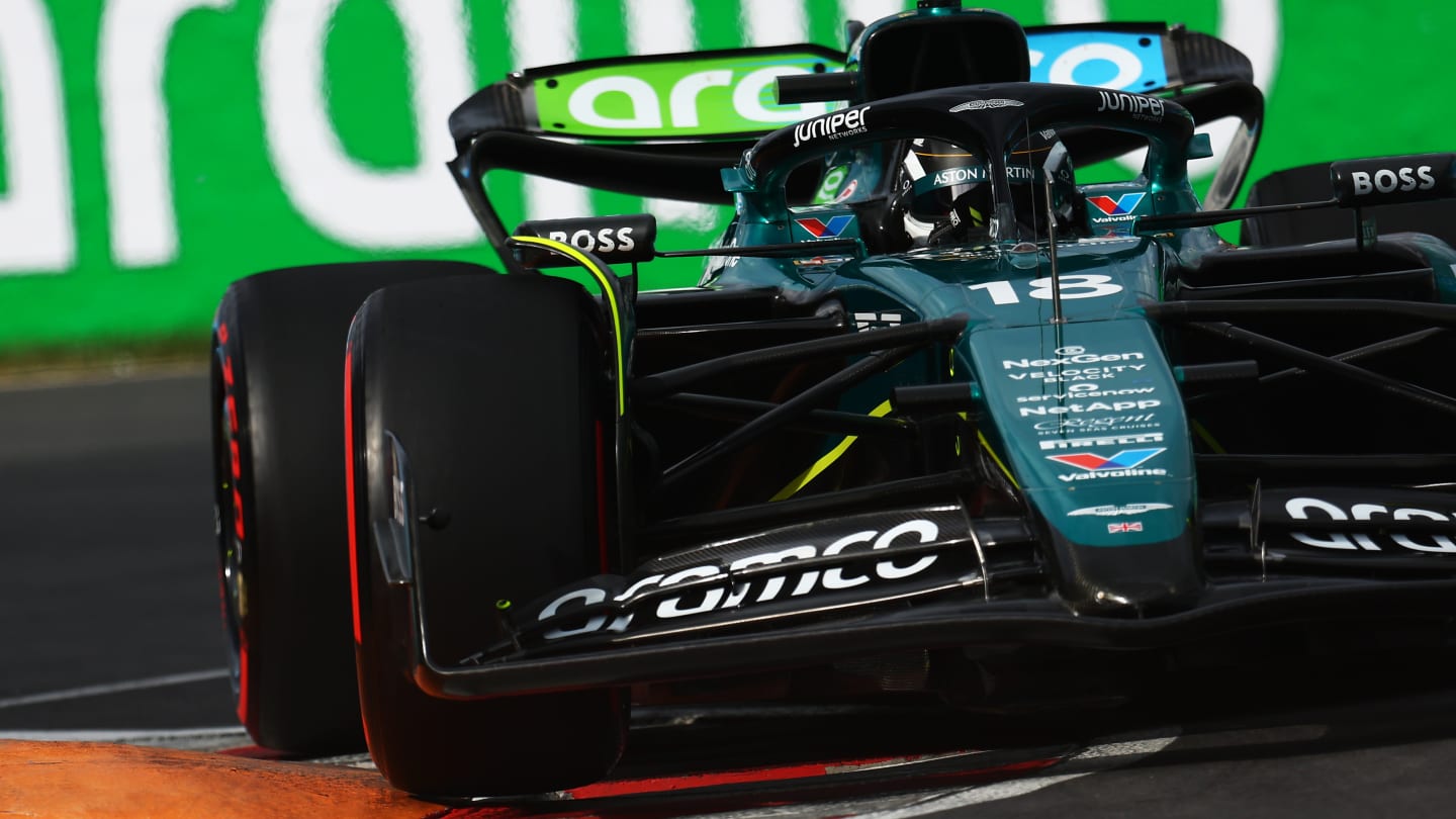 MONTREAL, QUEBEC - JUNE 08: Lance Stroll of Canada driving the (18) Aston Martin AMR24 Mercedes on