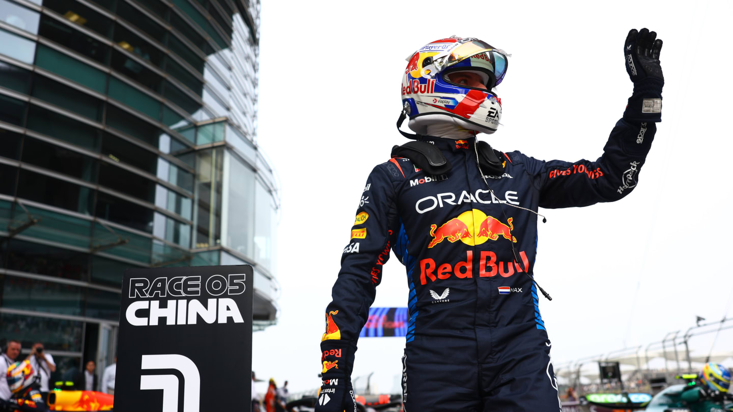 SHANGHAI, CHINA - APRIL 20: Max Verstappen of the Netherlands driving the (1) Oracle Red Bull