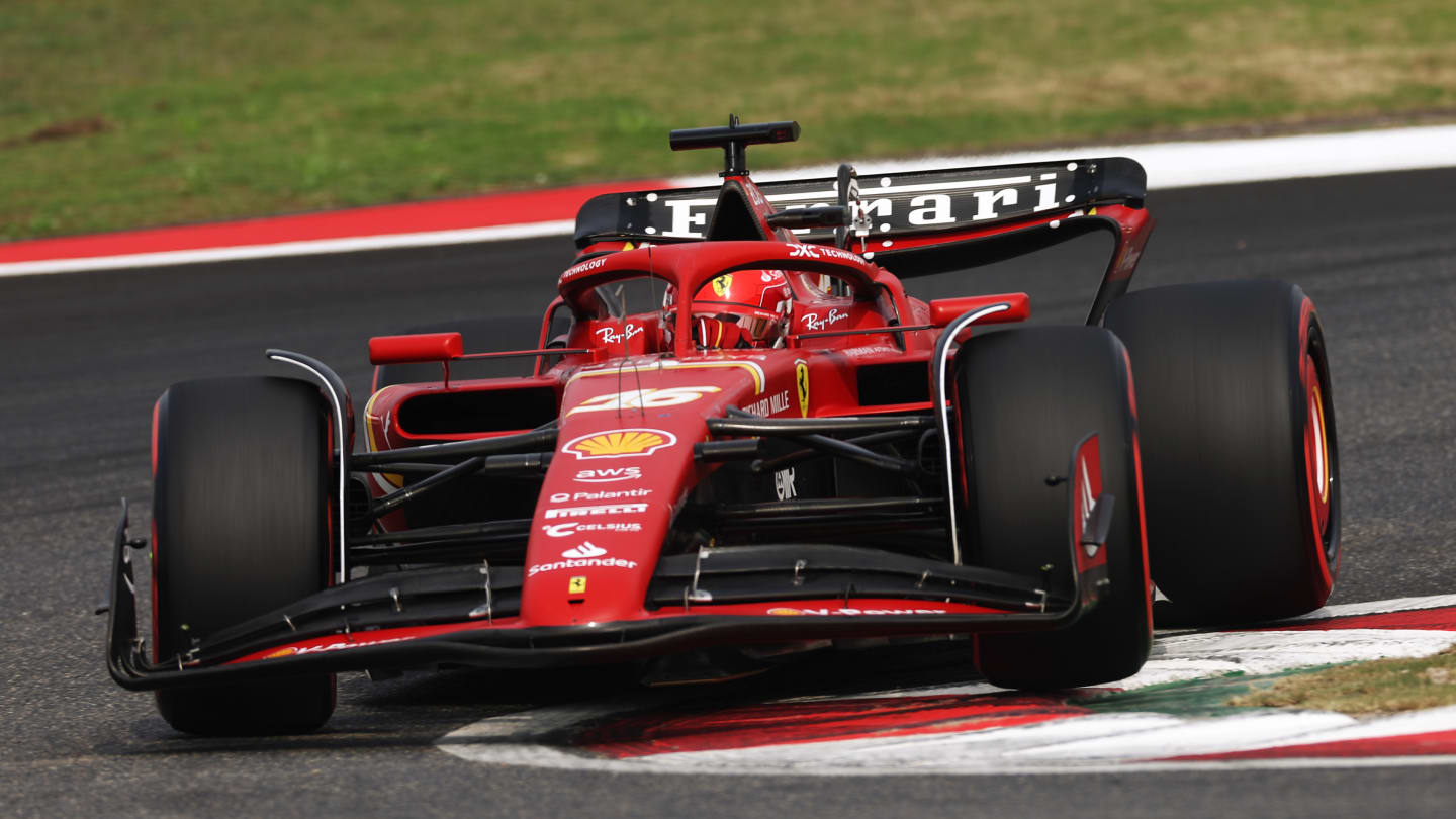 SHANGHAI, CHINA - APRIL 20: Charles Leclerc of Monaco driving the (16) Ferrari SF-24 on track