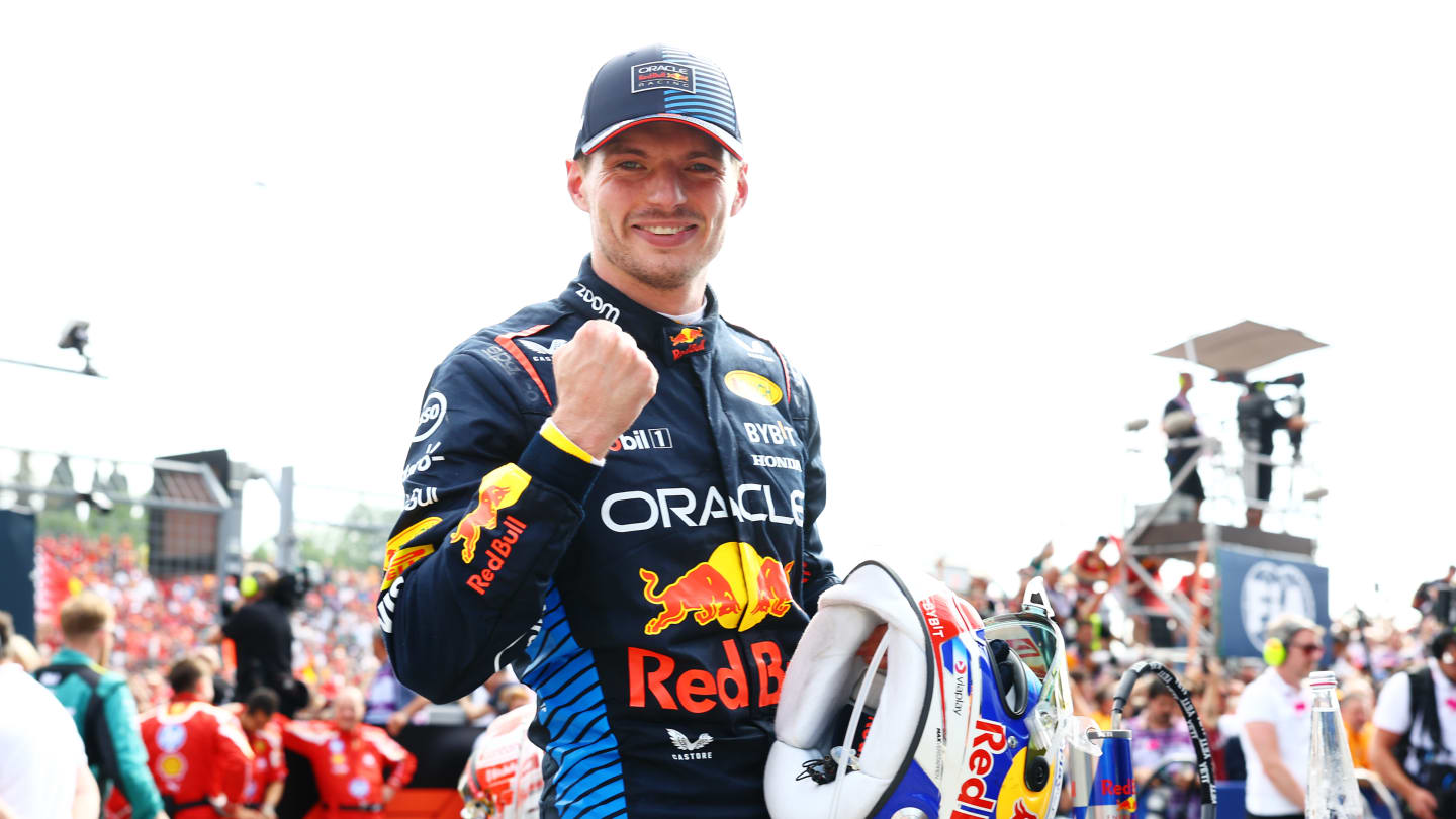 IMOLA, ITALY - MAY 19: Race winner Max Verstappen of the Netherlands and Oracle Red Bull Racing