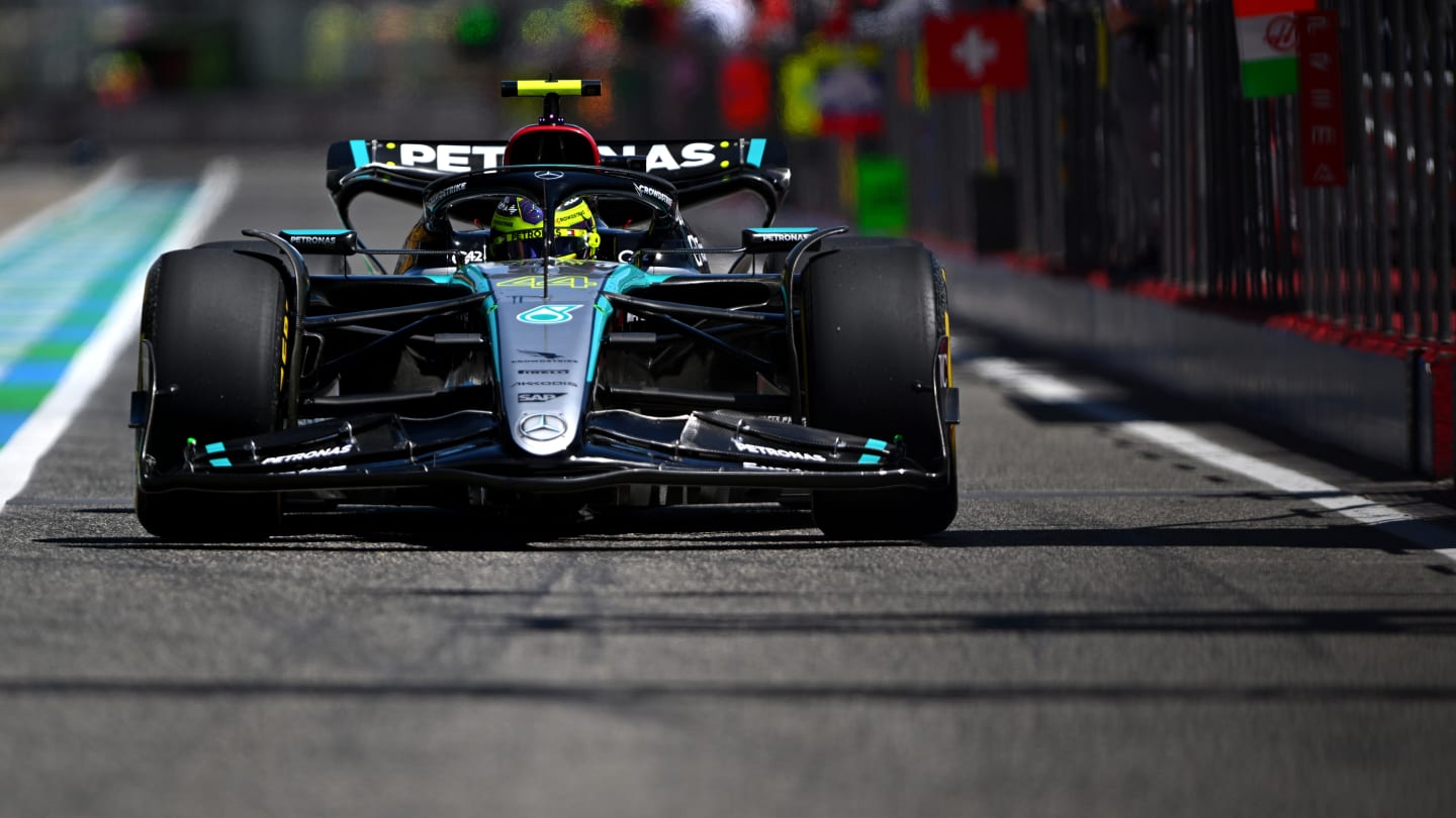 IMOLA, ITALY - MAY 17: Lewis Hamilton of Great Britain driving the (44) Mercedes AMG Petronas F1