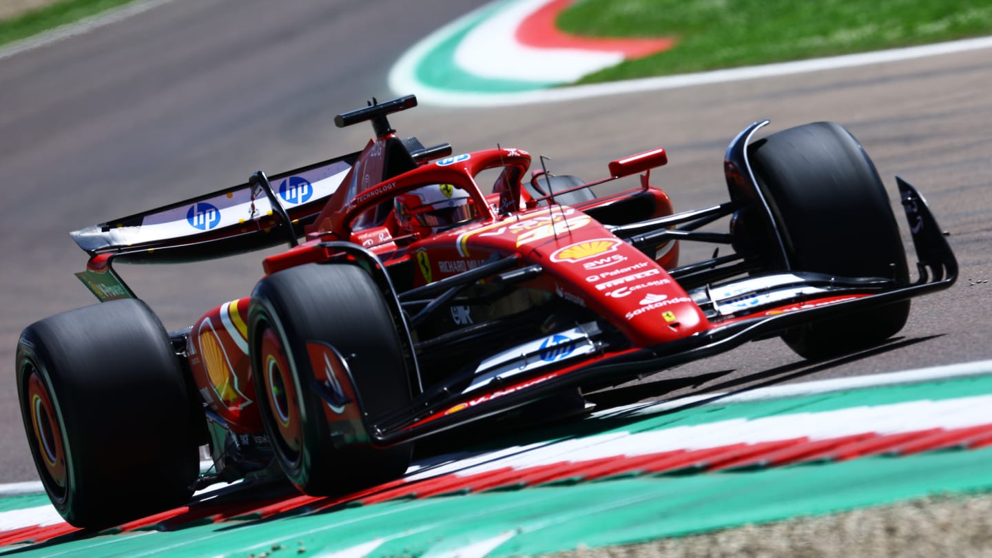 IMOLA, ITALY - MAY 17: Charles Leclerc of Monaco driving the (16) Ferrari SF-24 on track during