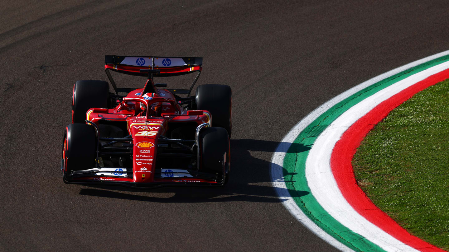IMOLA, ITALY - MAY 17: Charles Leclerc of Monaco driving the (16) Ferrari SF-24 on track during