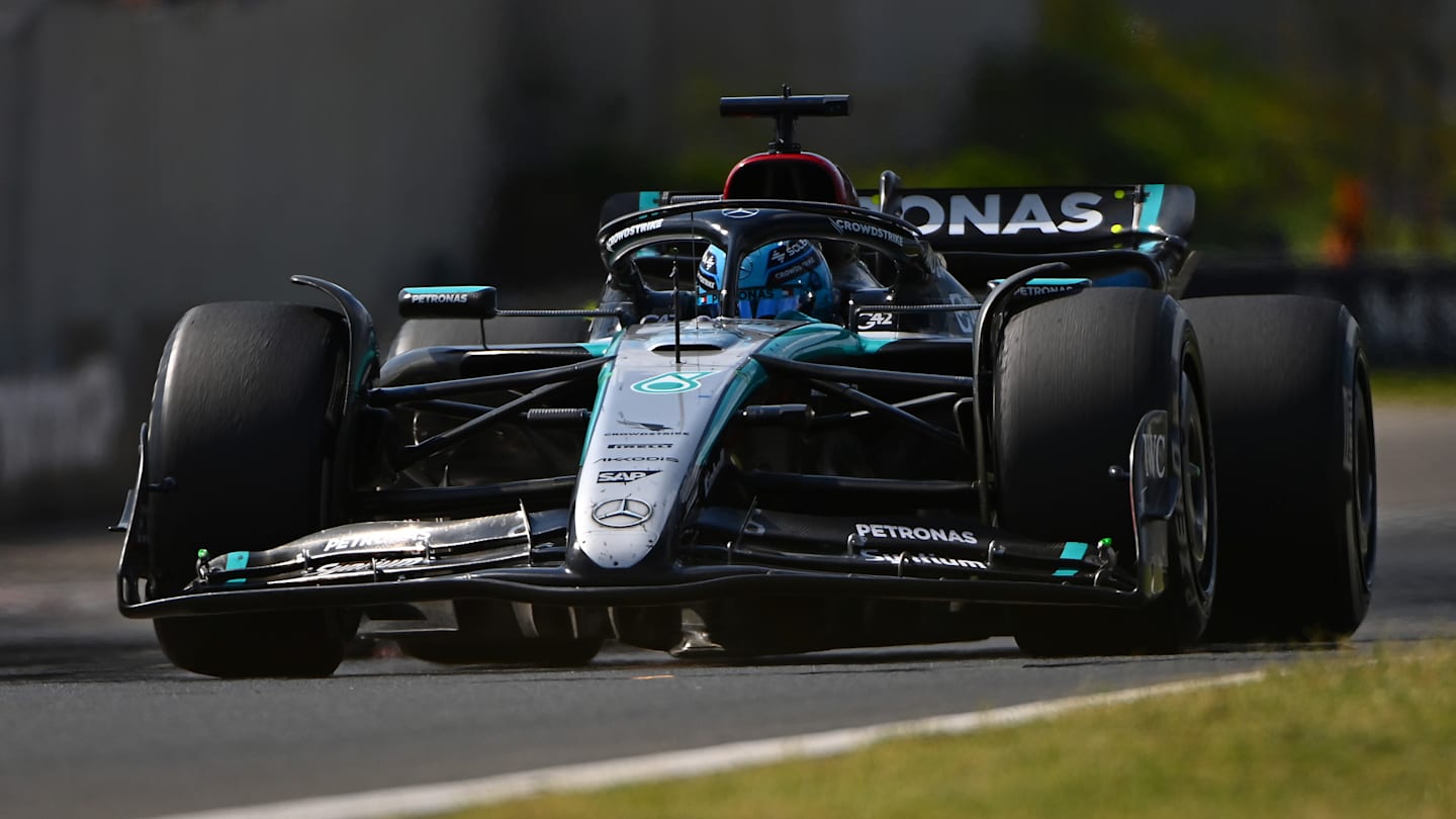 BUDAPEST, HUNGARY - JULY 21: George Russell of Great Britain driving the (63) Mercedes AMG Petronas