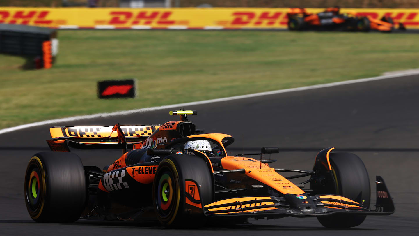 BUDAPEST, HUNGARY - JULY 21: Lando Norris of Great Britain driving the (4) McLaren MCL38 Mercedes