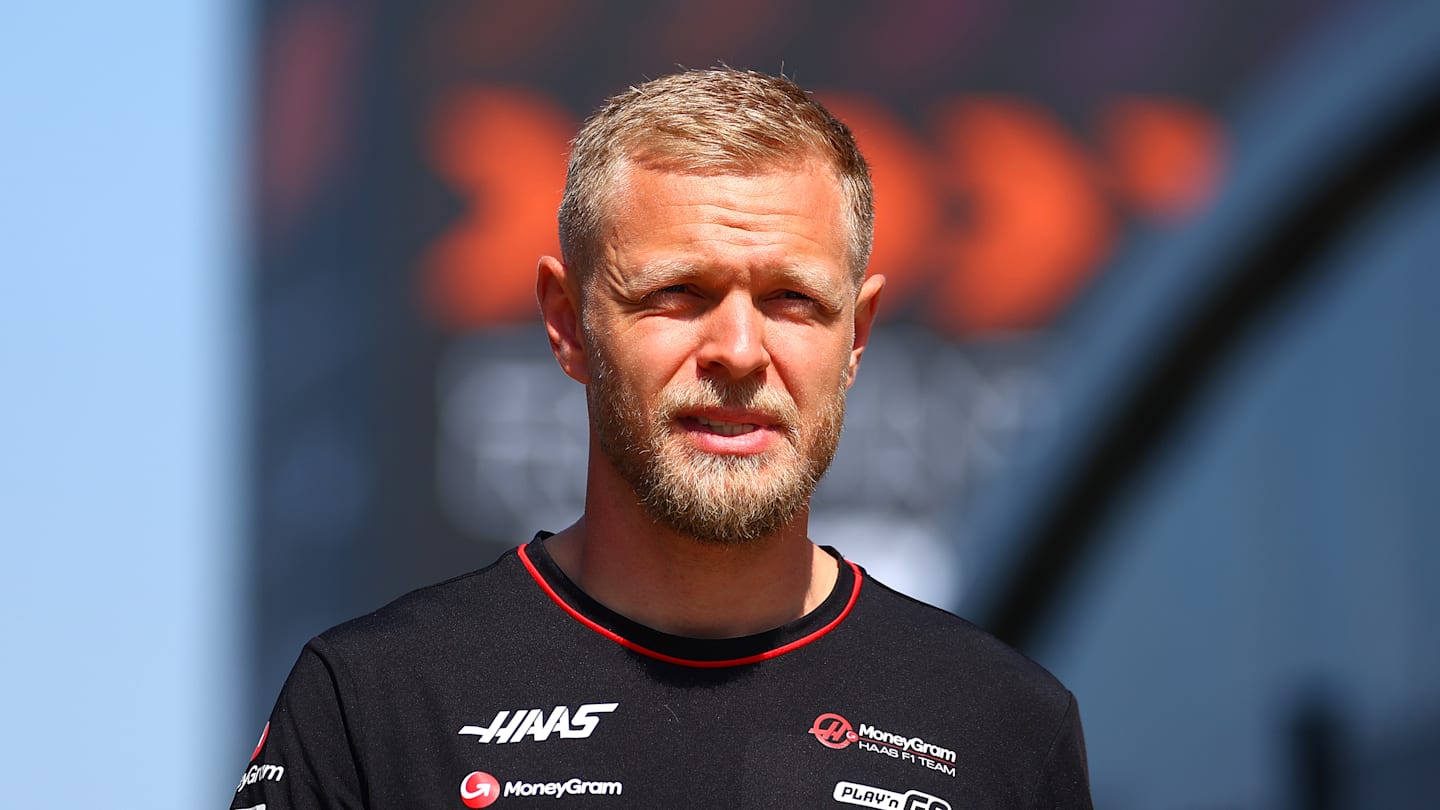 BUDAPEST, HUNGARY - JULY 19: Kevin Magnussen of Denmark and Haas F1 walks in the Paddock prior to