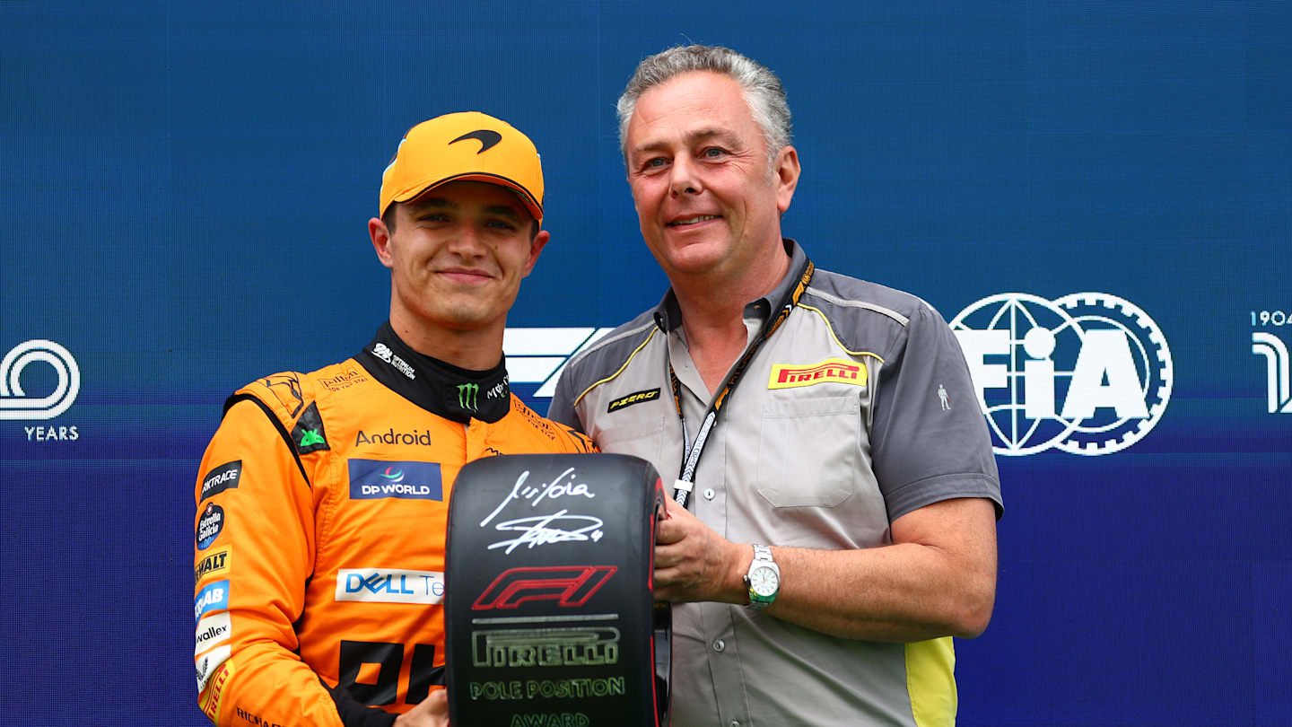 BUDAPEST, HUNGARY - JULY 20: Pole position qualifier Lando Norris of Great Britain and McLaren is