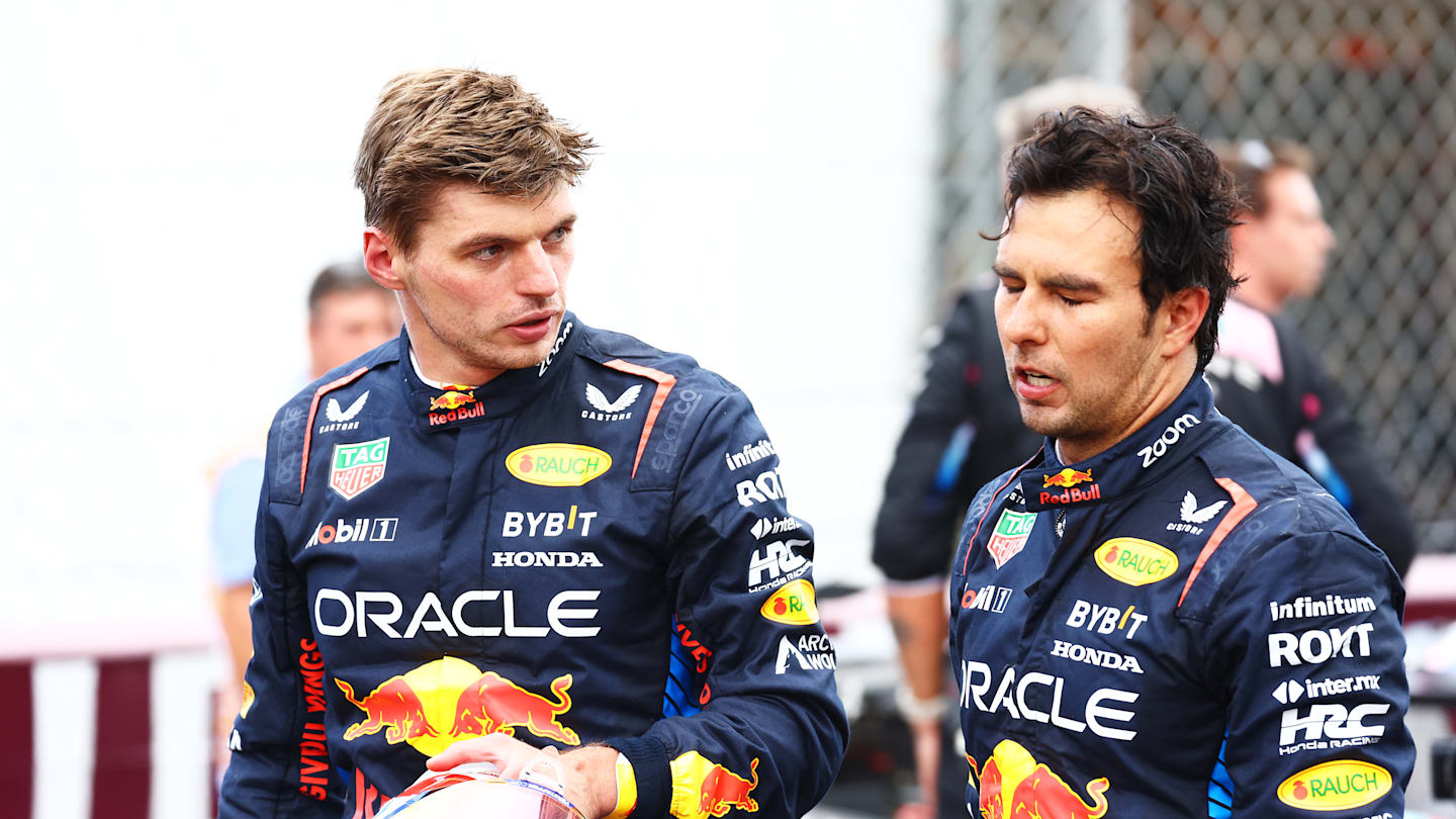 MONZA, ITALY - SEPTEMBER 01: Sergio Perez of Mexico and Oracle Red Bull Racing looks on in the