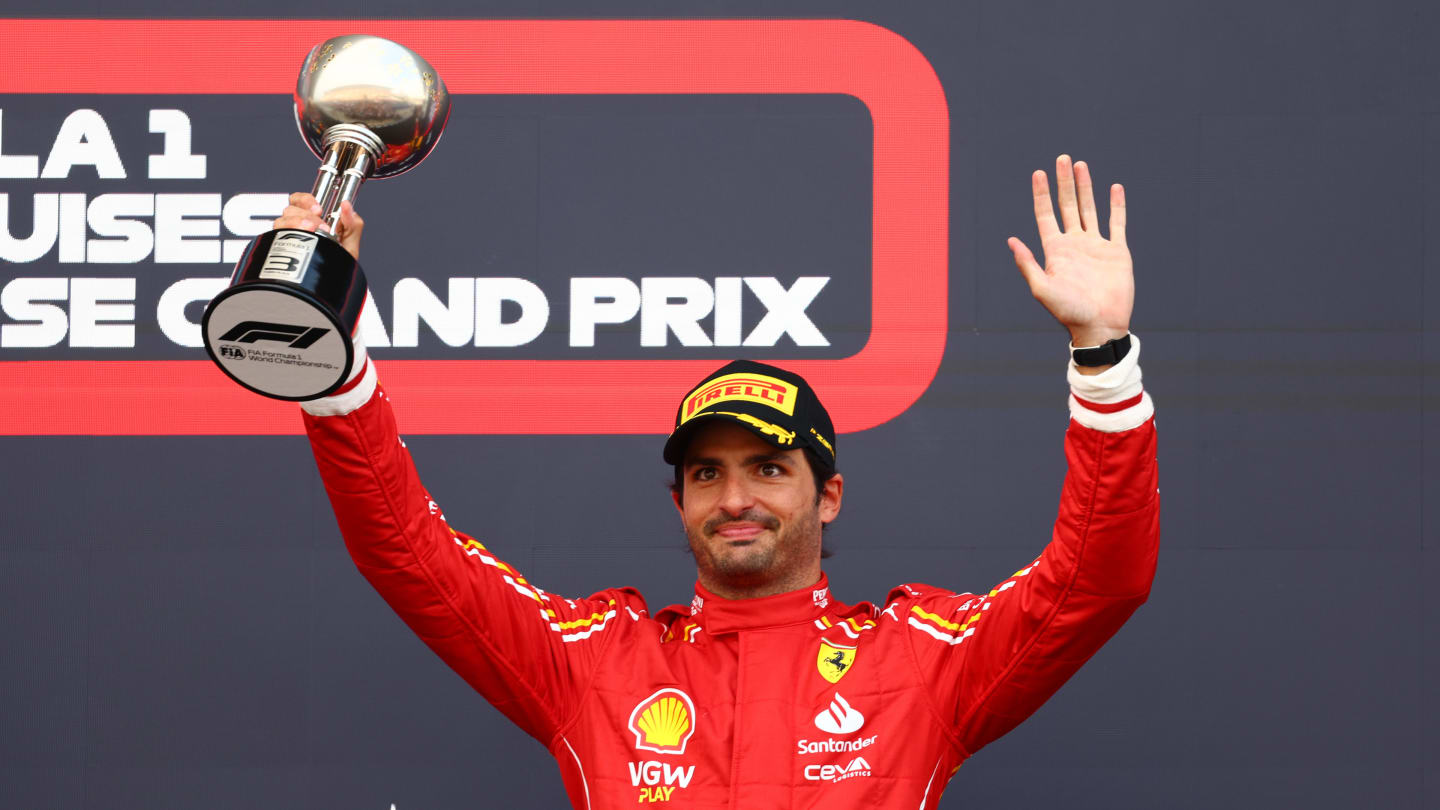 Carlos Sainz on podium