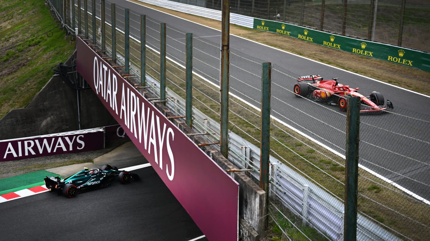 SUZUKA, JAPAN - APRIL 05: Charles Leclerc of Monaco driving the (16) Ferrari SF-24 and Fernando