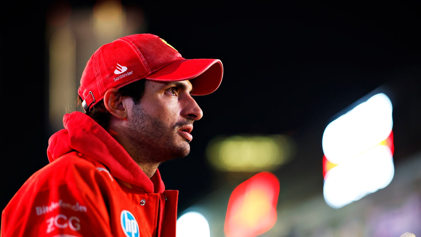 LAS VEGAS, NEVADA - NOVEMBER 20: Carlos Sainz of Spain and Ferrari looks on in the Paddock during
