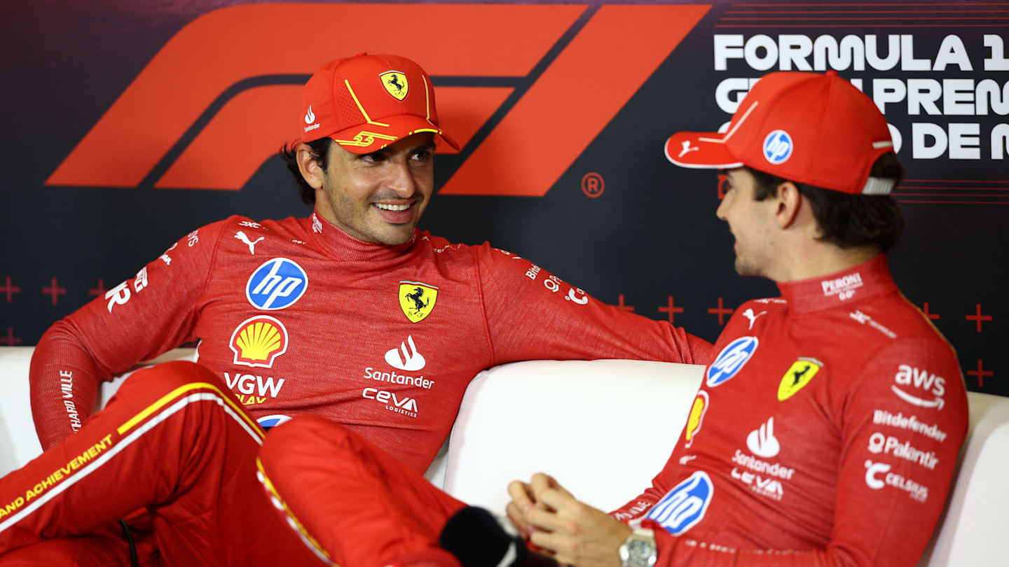 MEXICO CITY, MEXICO - OCTOBER 27: Race winner Carlos Sainz of Spain and Ferrari and Third placed