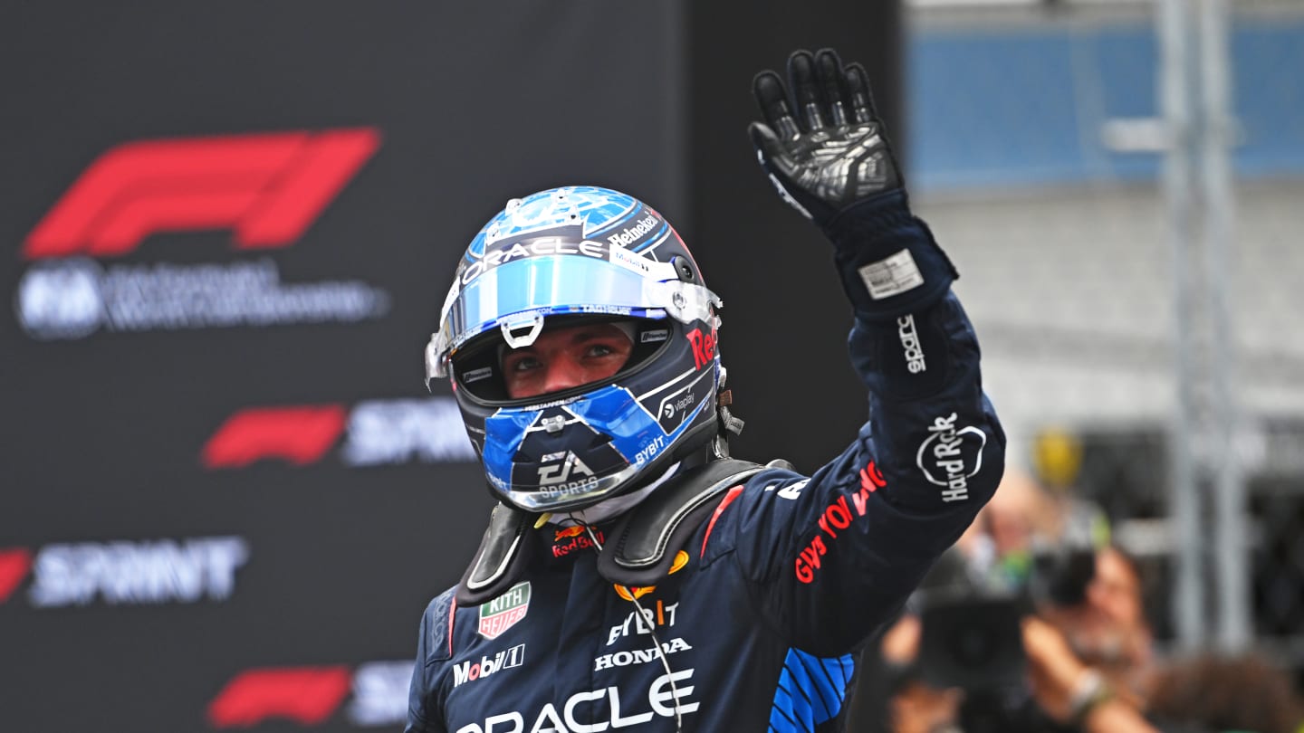 MIAMI, FLORIDA - MAY 04: Sprint winner Max Verstappen of the Netherlands and Oracle Red Bull Racing