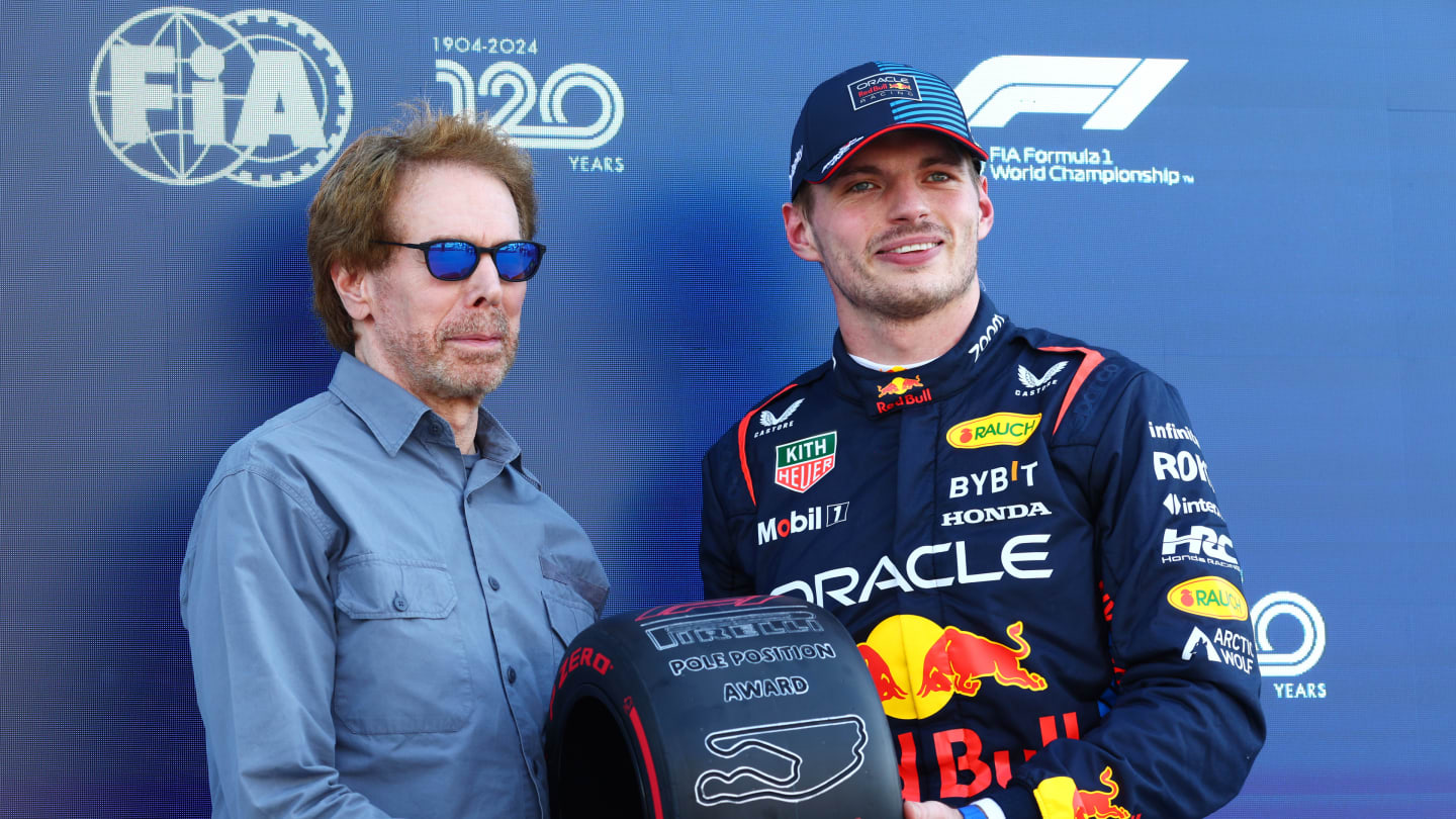 MIAMI, FLORIDA - MAY 04: Pole position qualifier Max Verstappen of the Netherlands and Oracle Red
