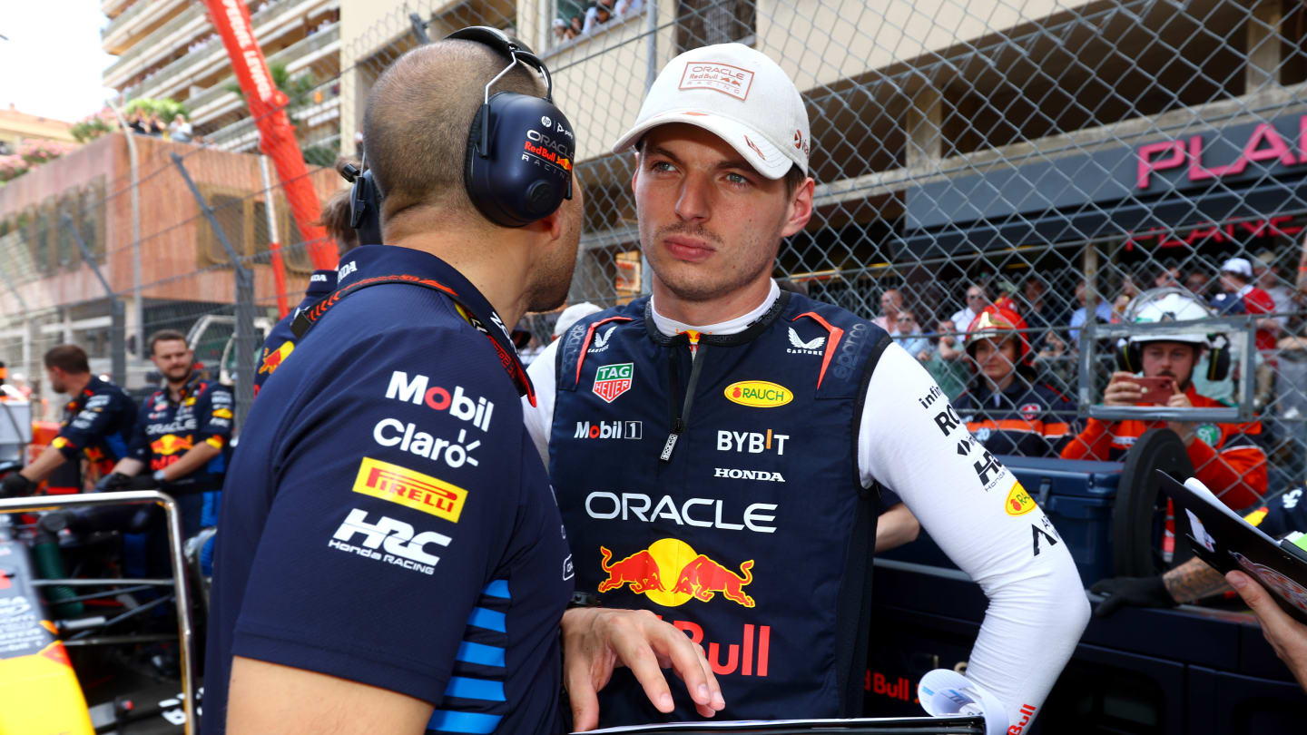 MONTE-CARLO, MONACO - MAY 26: Max Verstappen of the Netherlands and Oracle Red Bull Racing talks