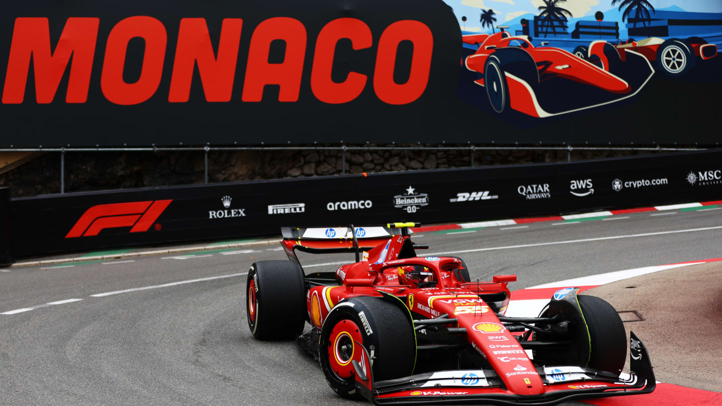 MONTE-CARLO, MONACO - MAY 24: Carlos Sainz of Spain driving (55) the Ferrari SF-24 on track during