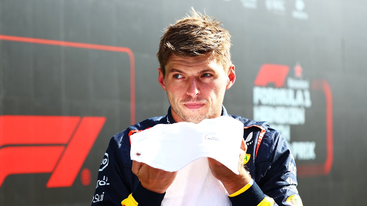 ZANDVOORT, NETHERLANDS - AUGUST 25: Second placed Max Verstappen of the Netherlands and Oracle Red