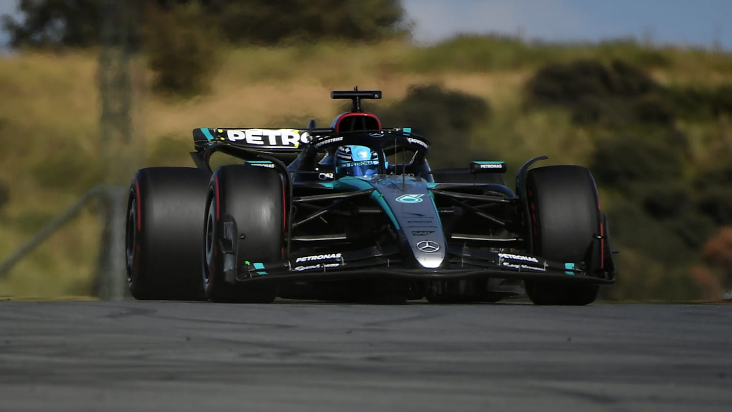 ZANDVOORT, NETHERLANDS - AUGUST 25: George Russell of Great Britain driving the (63) Mercedes AMG