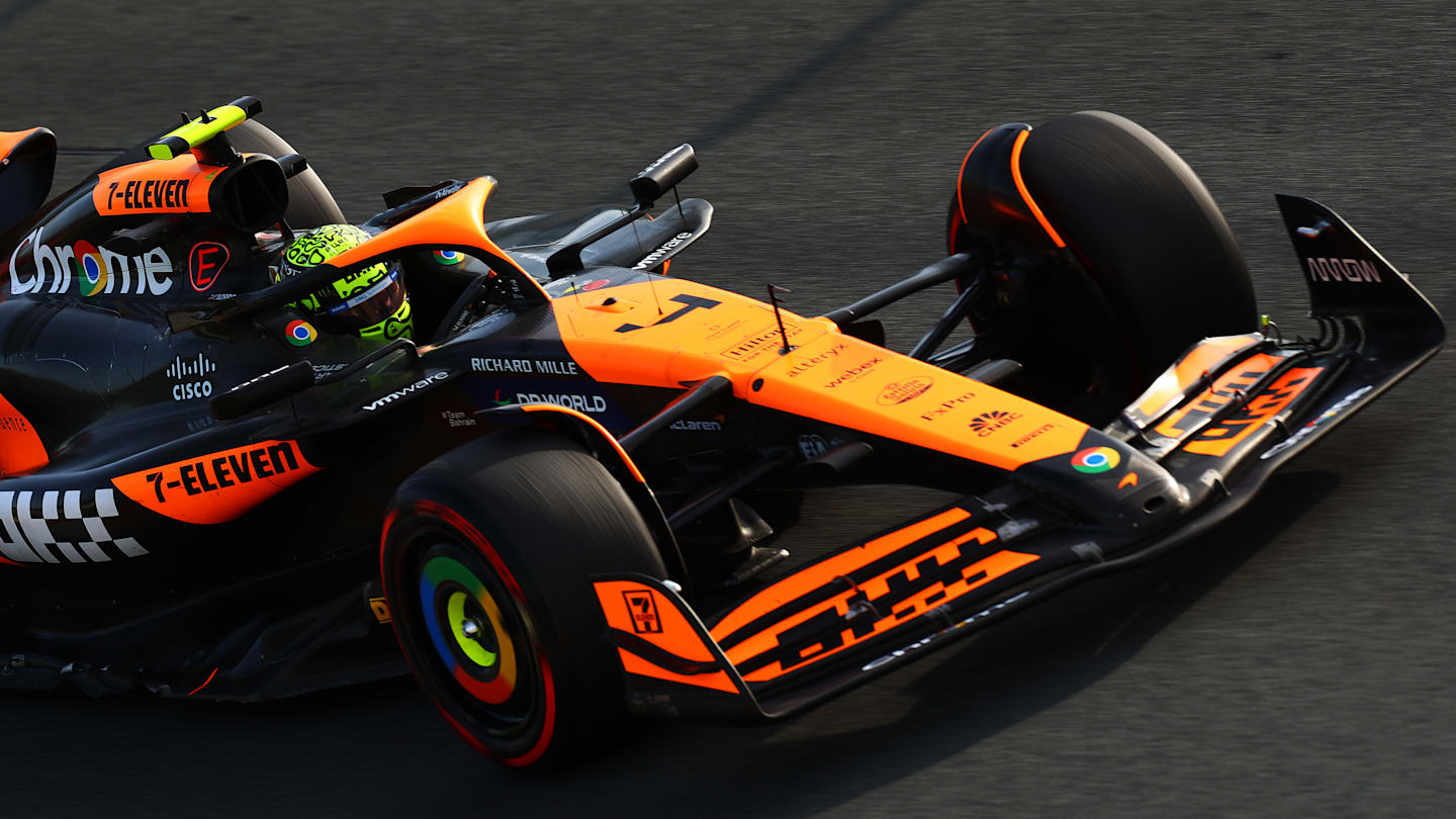 ZANDVOORT, NETHERLANDS - AUGUST 23: Lando Norris of Great Britain driving the (4) McLaren MCL38