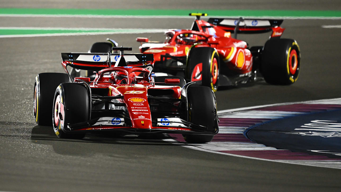 LUSAIL CITY, QATAR - DECEMBER 01: Charles Leclerc of Monaco driving the (16) Ferrari SF-24 leads