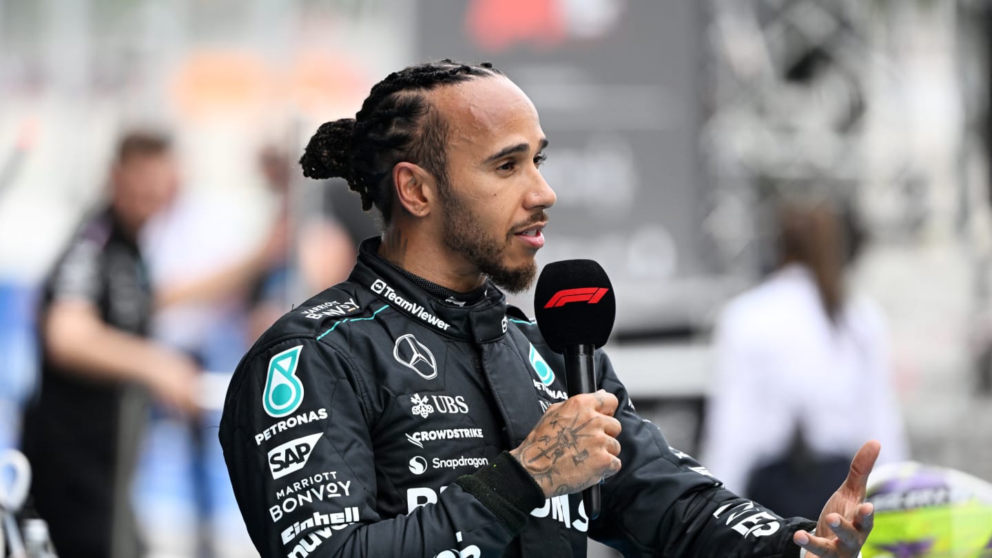 BARCELONA, SPAIN - JUNE 22: Third placed qualifier Lewis Hamilton of Great Britain and Mercedes