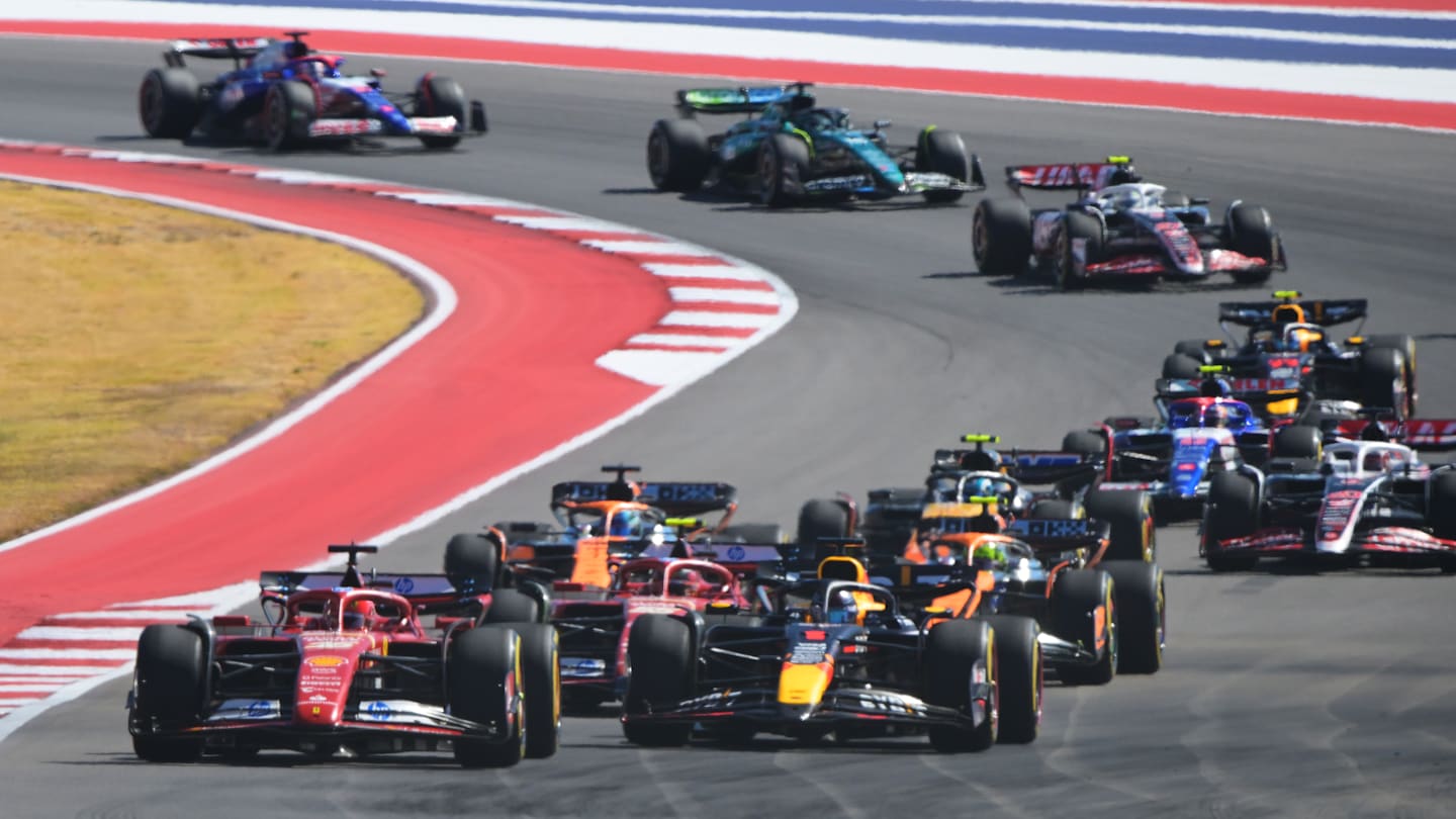 AUSTIN, TEXAS - OCTOBER 20: Max Verstappen of the Netherlands driving the (1) Oracle Red Bull
