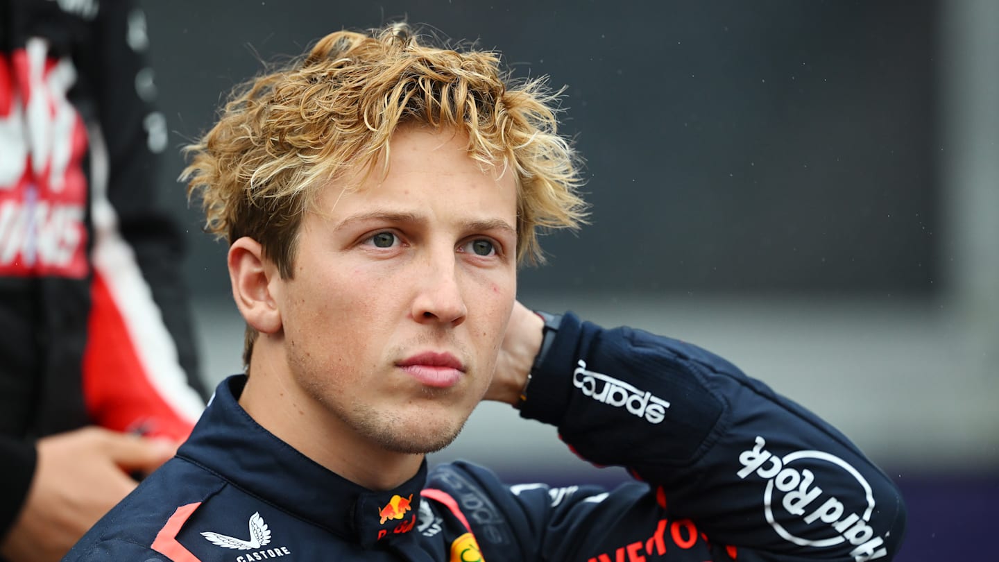 MELBOURNE, AUSTRALIA - MARCH 16: Liam Lawson of New Zealand and Oracle Red Bull Racing looks on