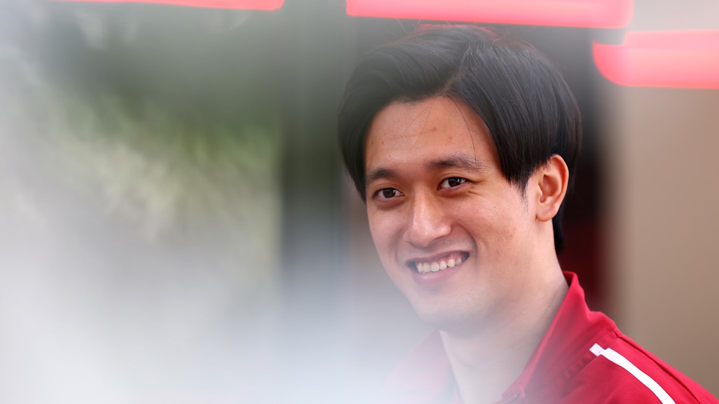 MELBOURNE, AUSTRALIA - MARCH 14: Zhou Guanyu of China and Scuderia Ferrari looks on prior to