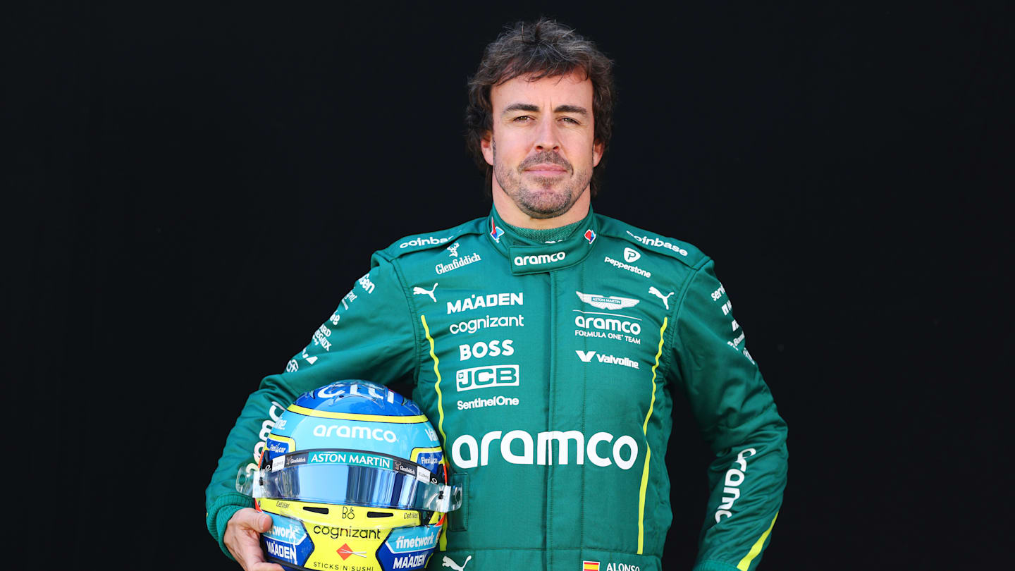 MELBOURNE, AUSTRALIA - MARCH 13: Fernando Alonso of Spain and Aston Martin F1 Team looks on  during