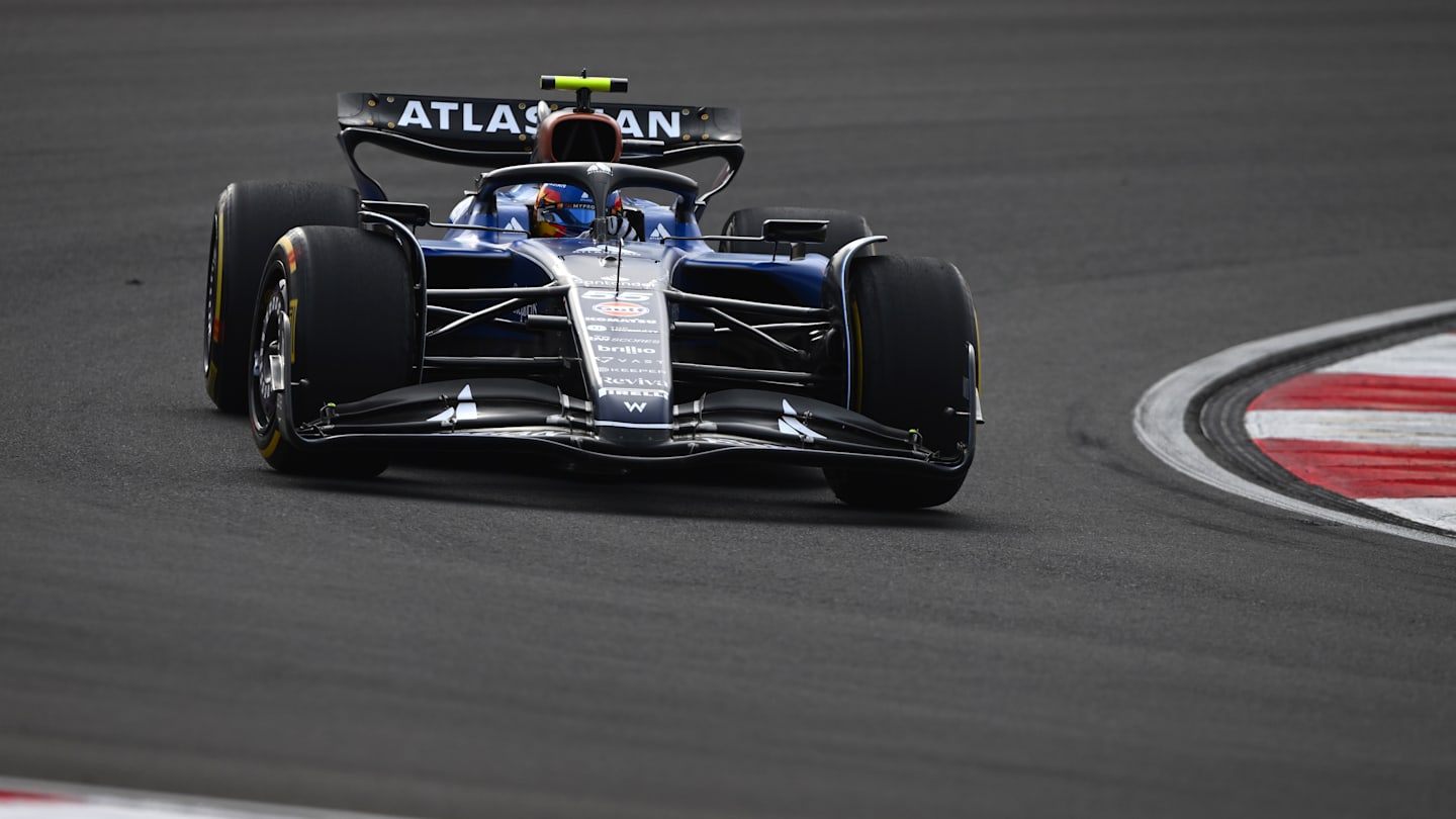 SHANGHAI, CHINA - MARCH 23: Carlos Sainz of Spain driving the (55) Williams FW47 Mercedes on track