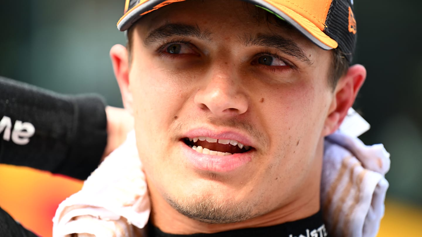 SHANGHAI, CHINA - MARCH 23: Lando Norris of Great Britain and McLaren looks on during the F1 Grand