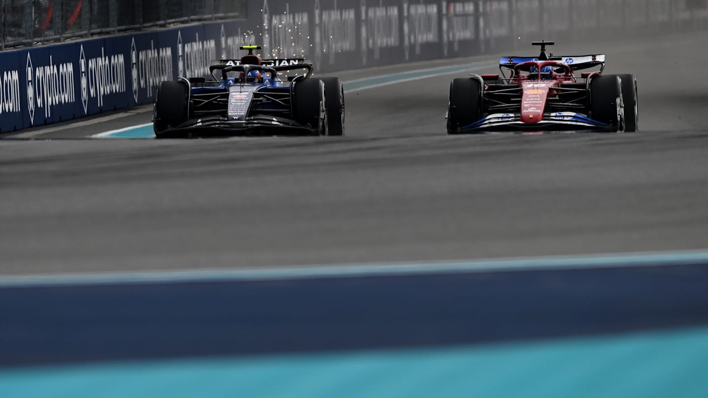 MIAMI, FLORIDA - MAY 04: Carlos Sainz of Spain driving the (55) Williams FW47 Mercedes and Charles